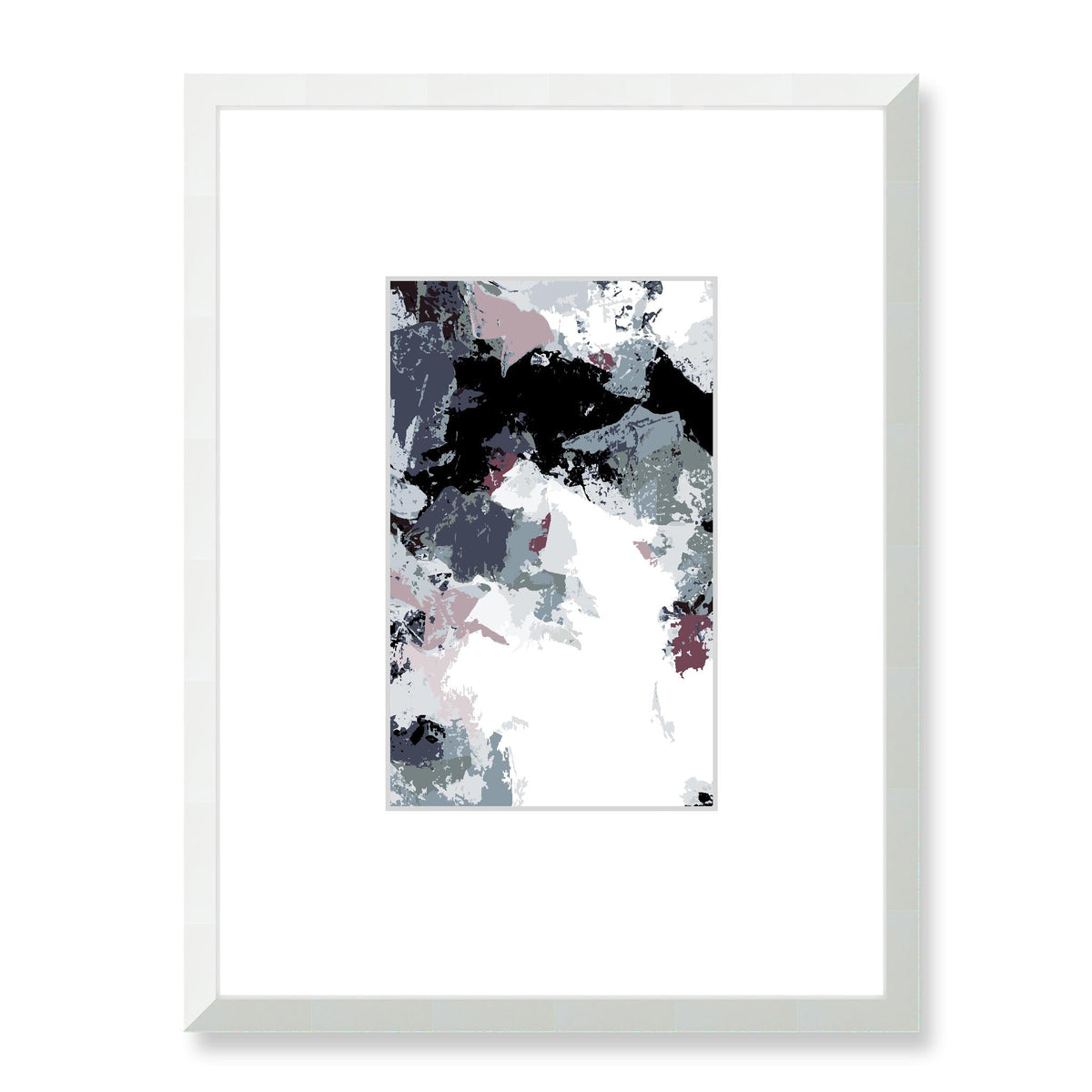Stormy Sky Abstract Graphic Art Print with Faux Mat Board | 45 x 60 cm / 18 x 24 inches | White Frame