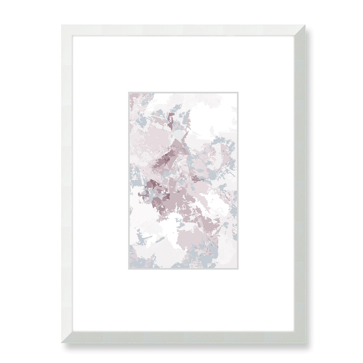 Scattered Cloud Abstract Graphic Art Print with Faux Mat Board | 45 x 60 cm / 18 x 24 inches | White Frame
