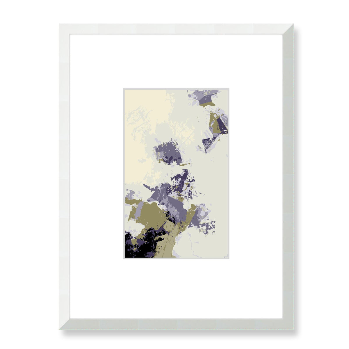 Sage Mist Abstract Graphic Art Print with Faux Mat Board | 45 x 60 cm / 18 x 24 inches | White Frame