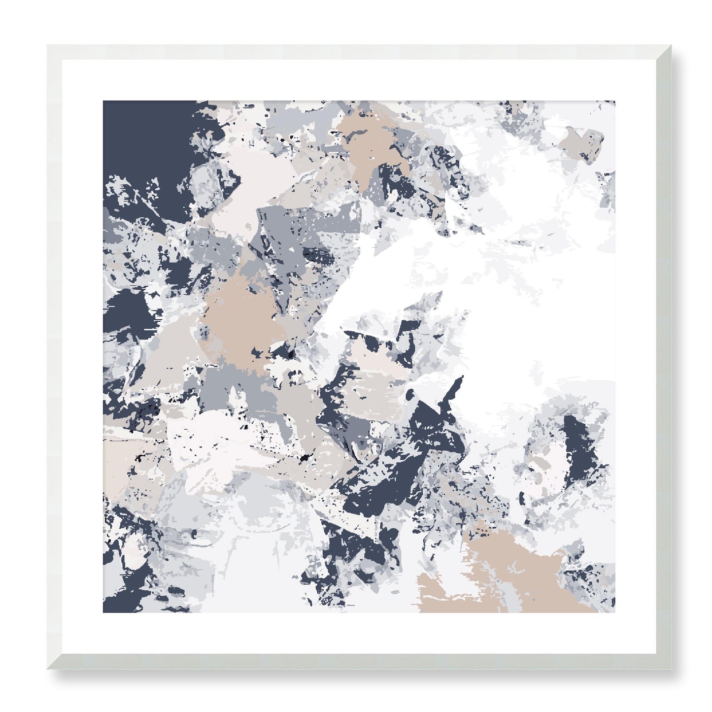 Framed Graphic Art Print, White Mat - 8x8 12x12 16x16 20x20 24x24 28x28 inches | FPS-1220-7695, Prints, Graphic art, White Frame, 71 x 71 cm ,28 x 28 inches