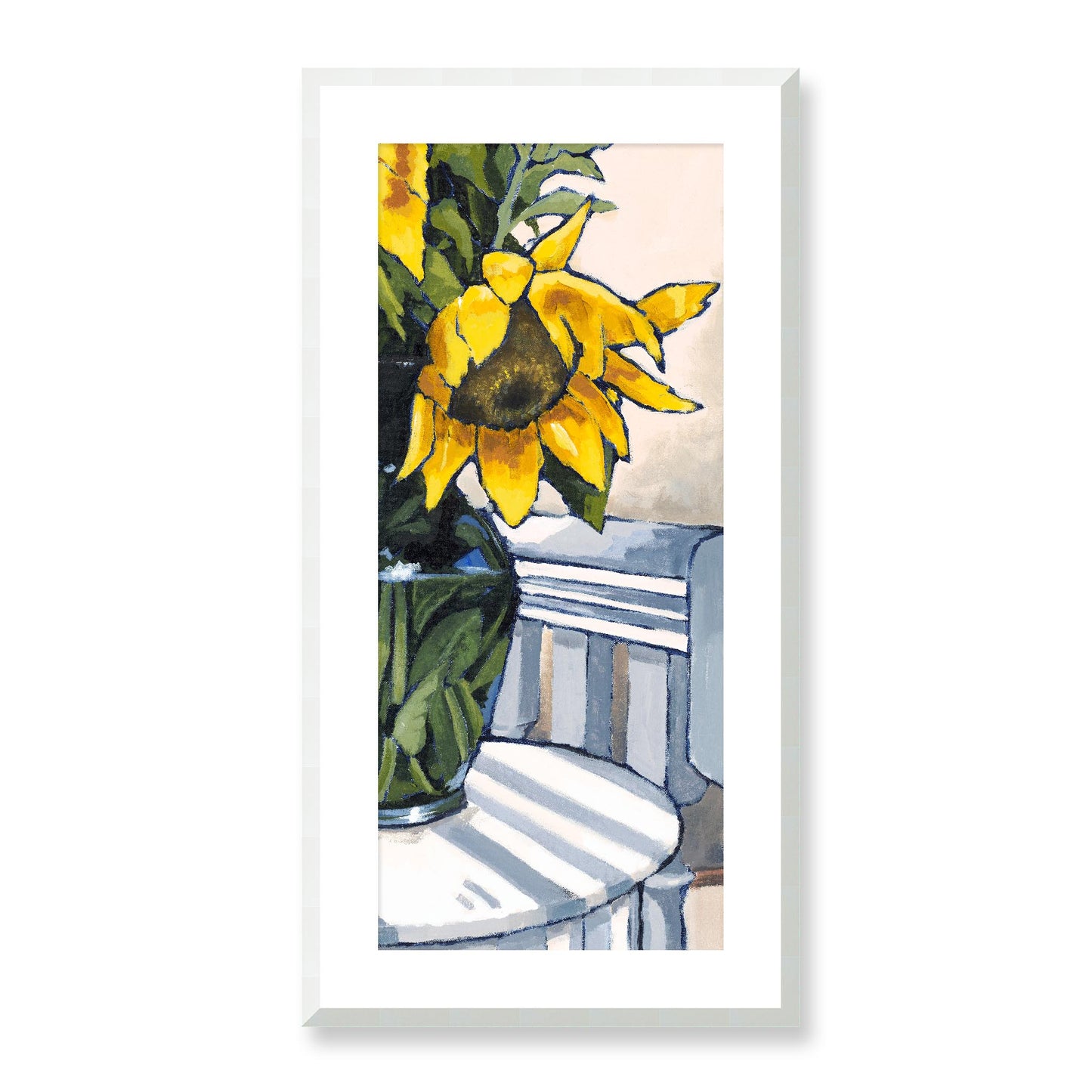 Framed Fine Art Print, White Mat - 16x32 inches | Sunflowers, FPT-1040-1118-003, Prints, Fine art, White Frame, 41 x 81 cm ,16 x 32 inches