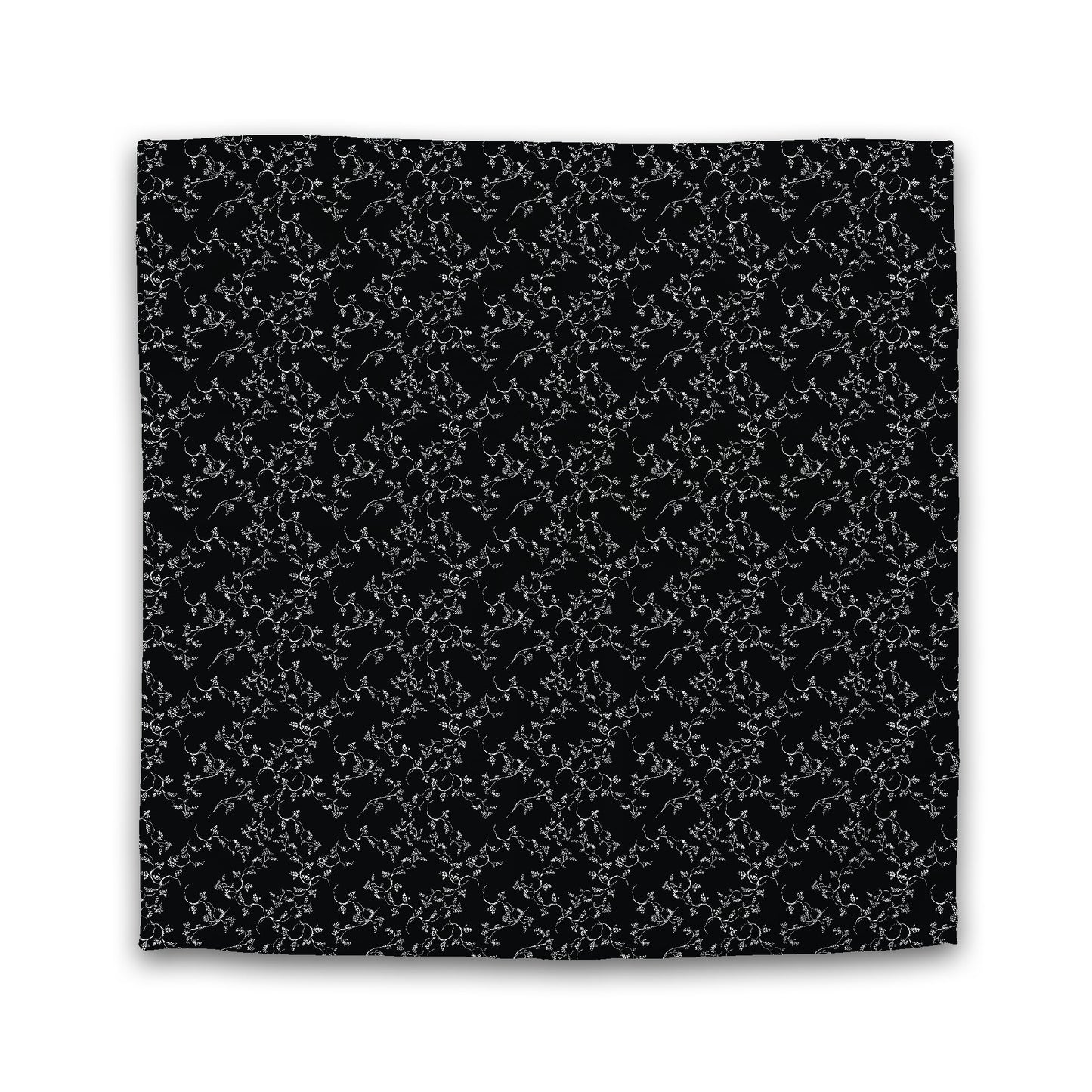 Black Cotton Sateen Duvet Cover, Off-White Hand-painted Vine Print | CSDU-1010-182