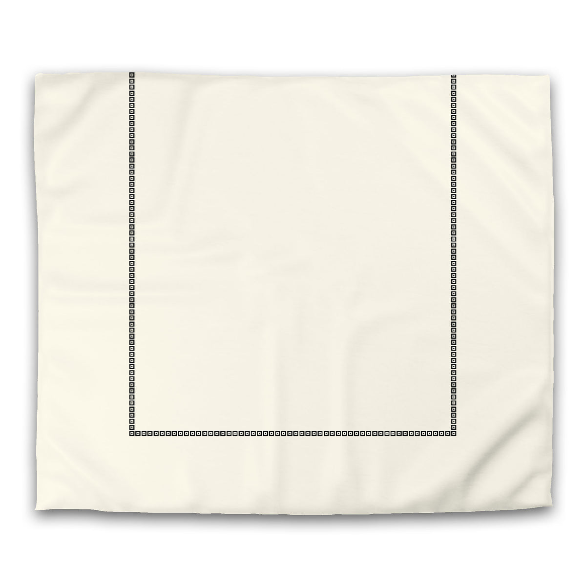 Pale Cream Cotton Sateen Duvet Cover with Black Repeating Squares Frieze Print | King - 269 x 234 cm / 106 x 92 inches