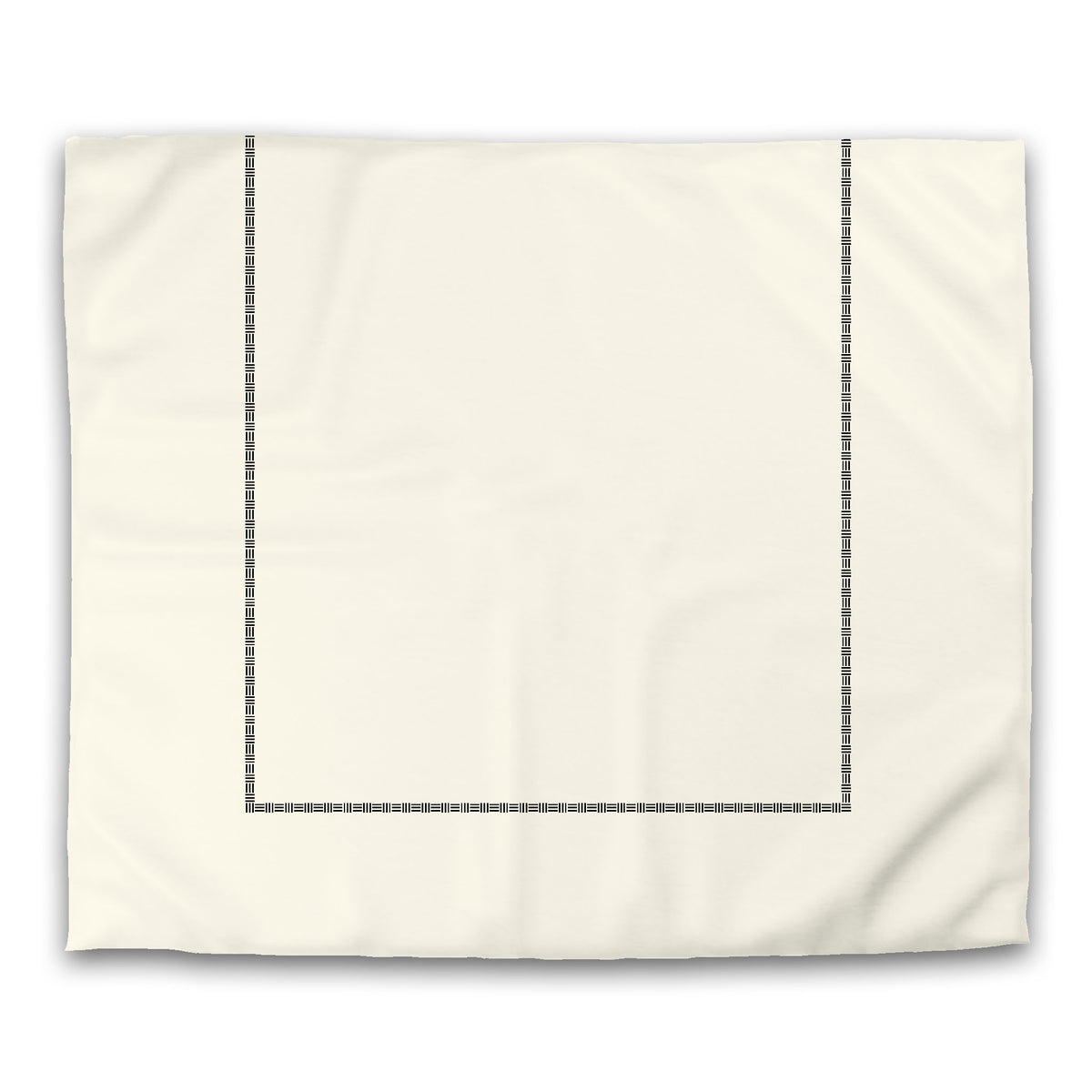 Pale Cream Cotton Sateen Duvet Cover with Black Narrow Weave Frieze Print | King - 269 x 234 cm / 106 x 92 inches