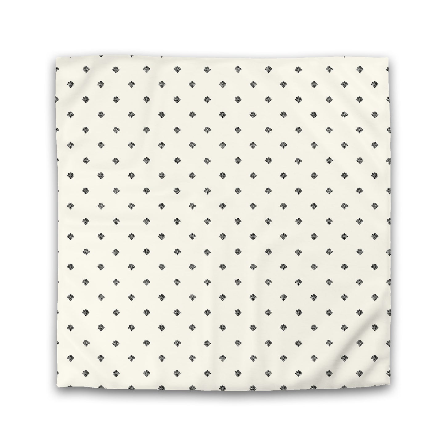 Pale Cream Cotton Sateen Duvet Cover, Black Hand-painted Swizzle Motif Print | CSDU-1013-171