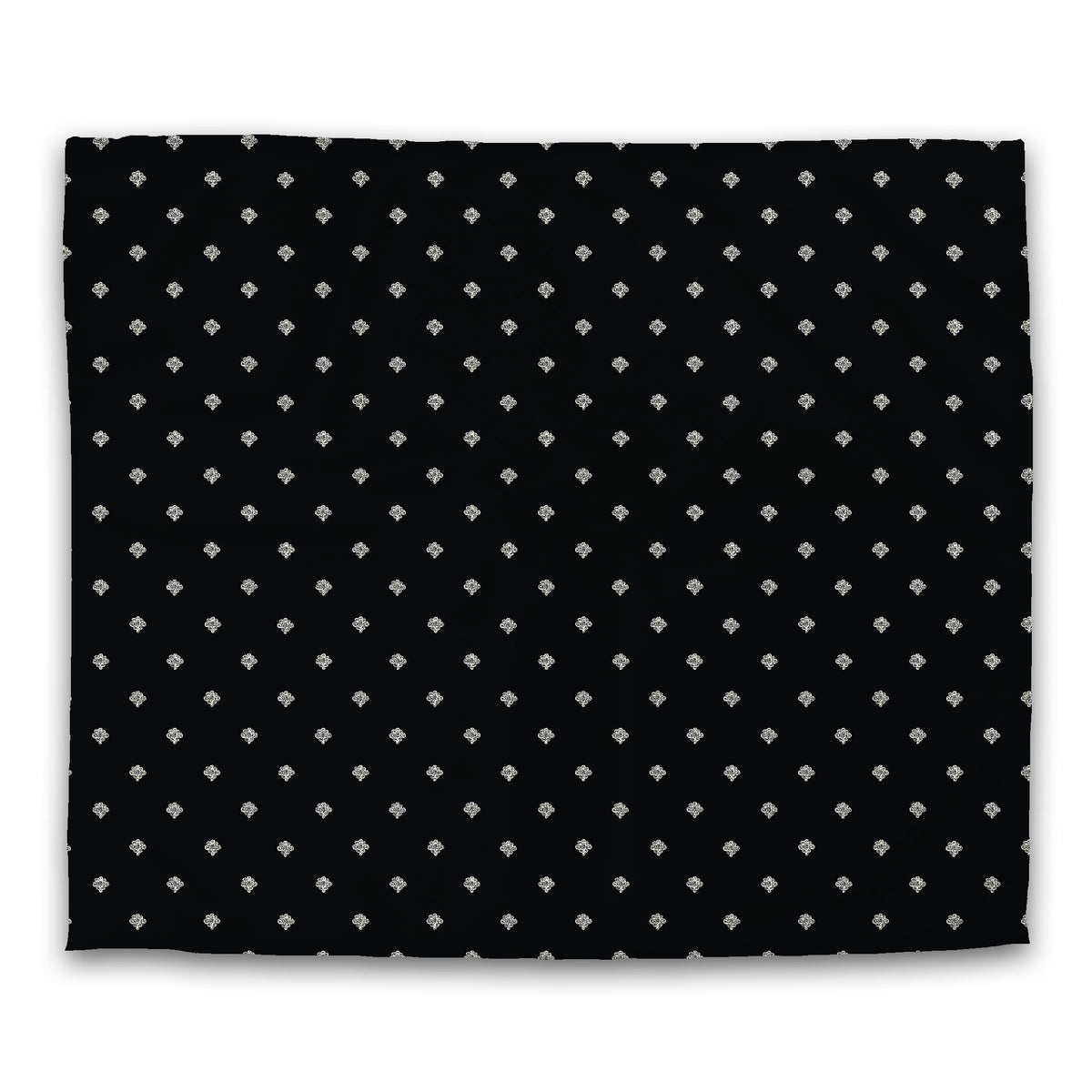 Black Cotton Sateen Duvet Cover with Pale Cream Swirl Print | King - 269 x 234 cm / 106 x 92 inches