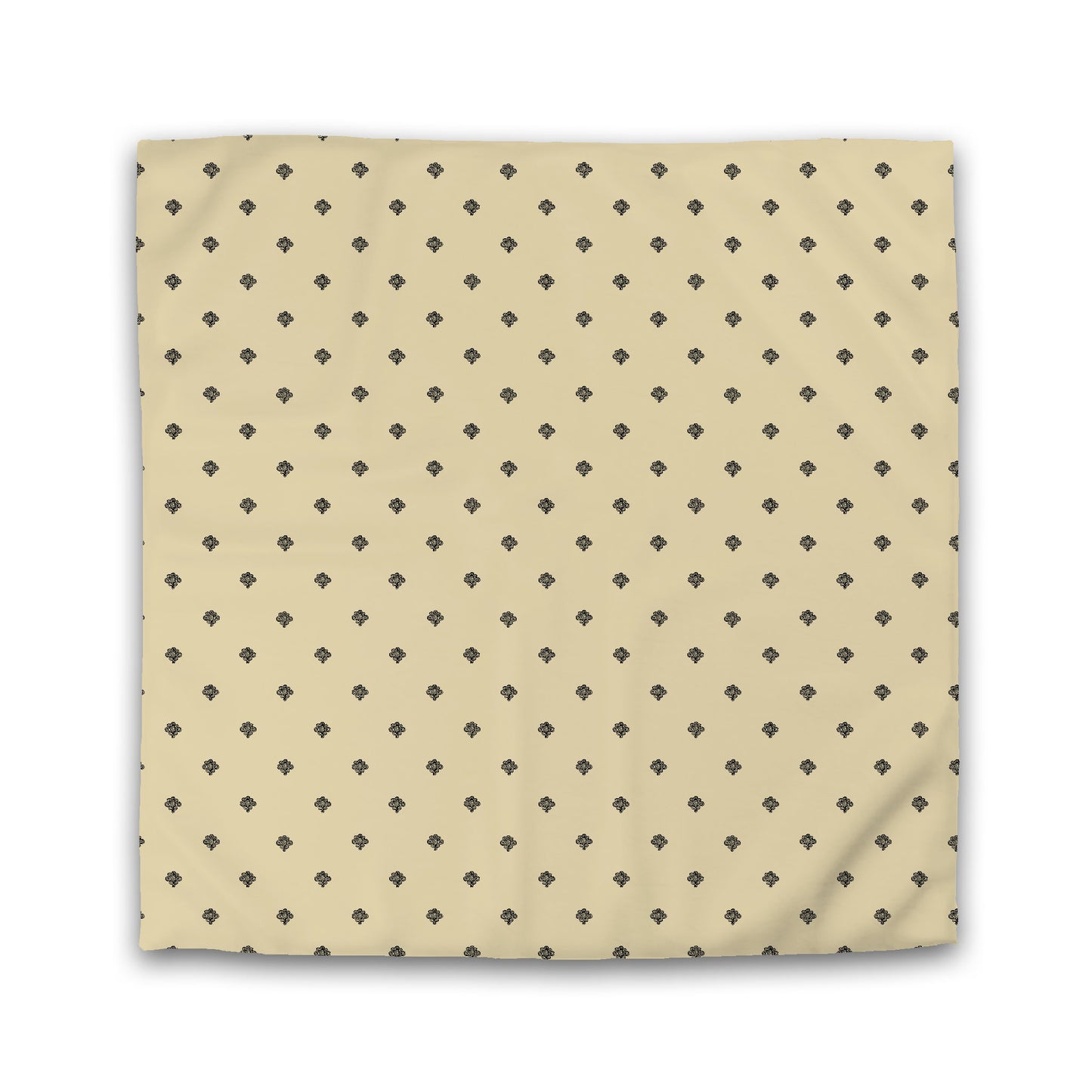 Tan Cotton Sateen Duvet Cover, Black Hand-painted Swizzle Motif Print | CSDU-1014-171