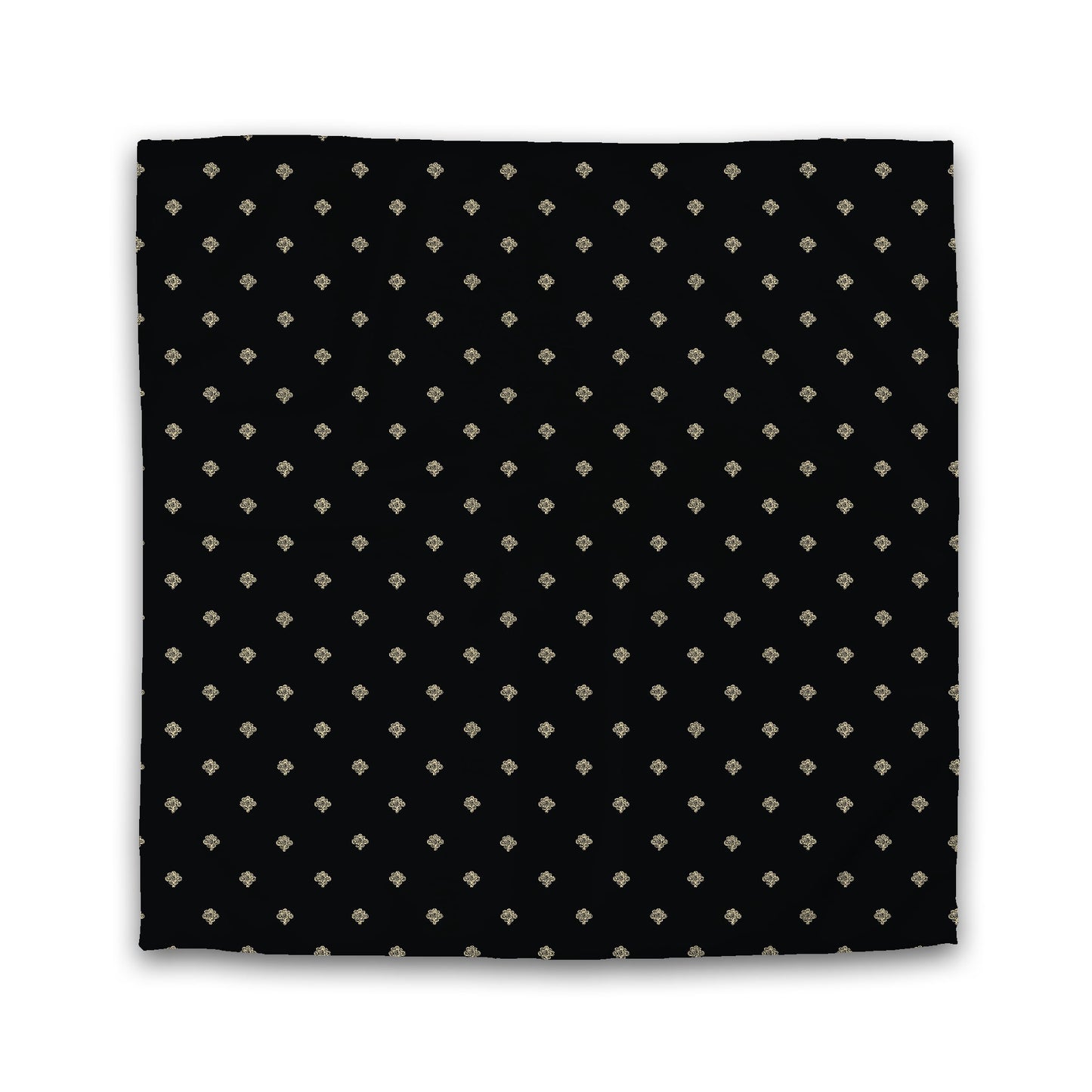 Black Cotton Sateen Duvet Cover, Tan Hand-painted Swizzle Motif Print | CSDU-1014-172