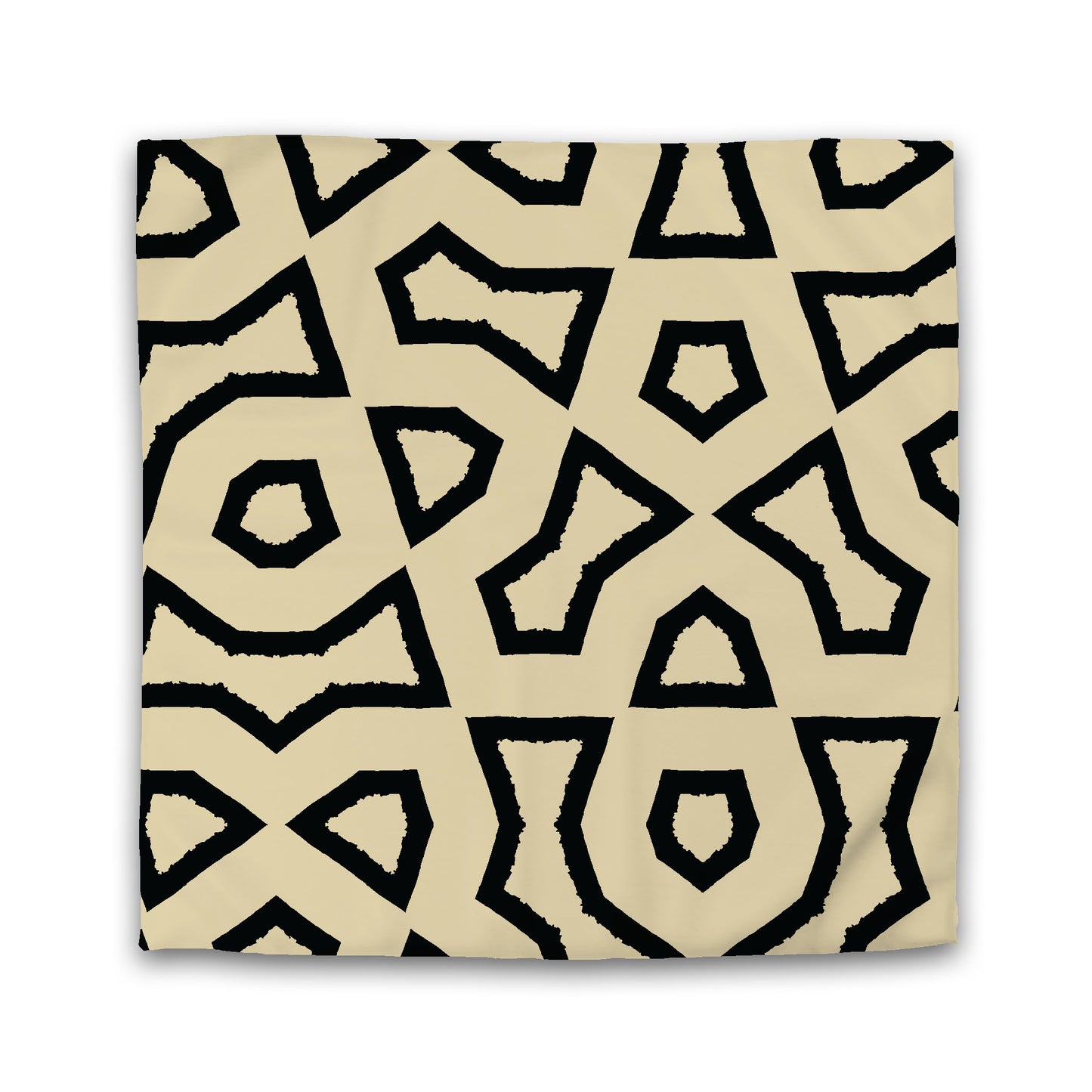 Tan Cotton Sateen Duvet Cover, Bold Black Graphic | CSDU-1014-391