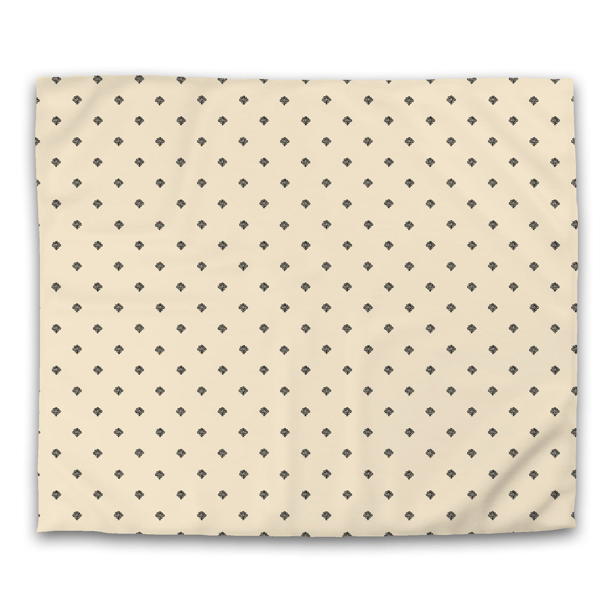 Beige Cotton Sateen Duvet Cover with Black Swirl Print | King - 269 x 234 cm / 106 x 92 inches
