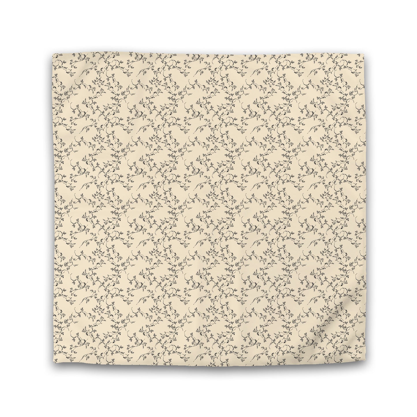 Beige Cotton Sateen Duvet Cover, Black Hand-painted Vine Print | CSDU-1015-181