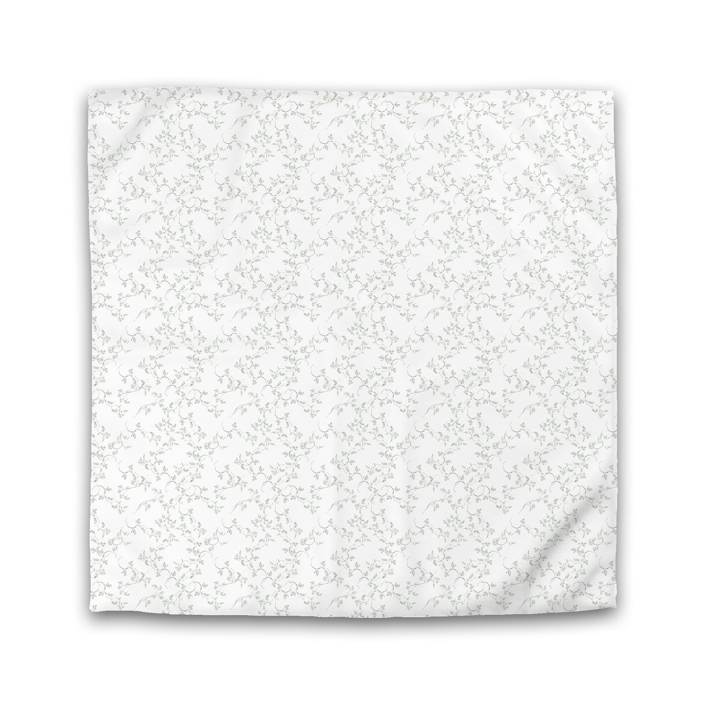 Off-white Cotton Sateen Duvet Cover, Green Hand-painted Vine Print | CSDU-1052-181