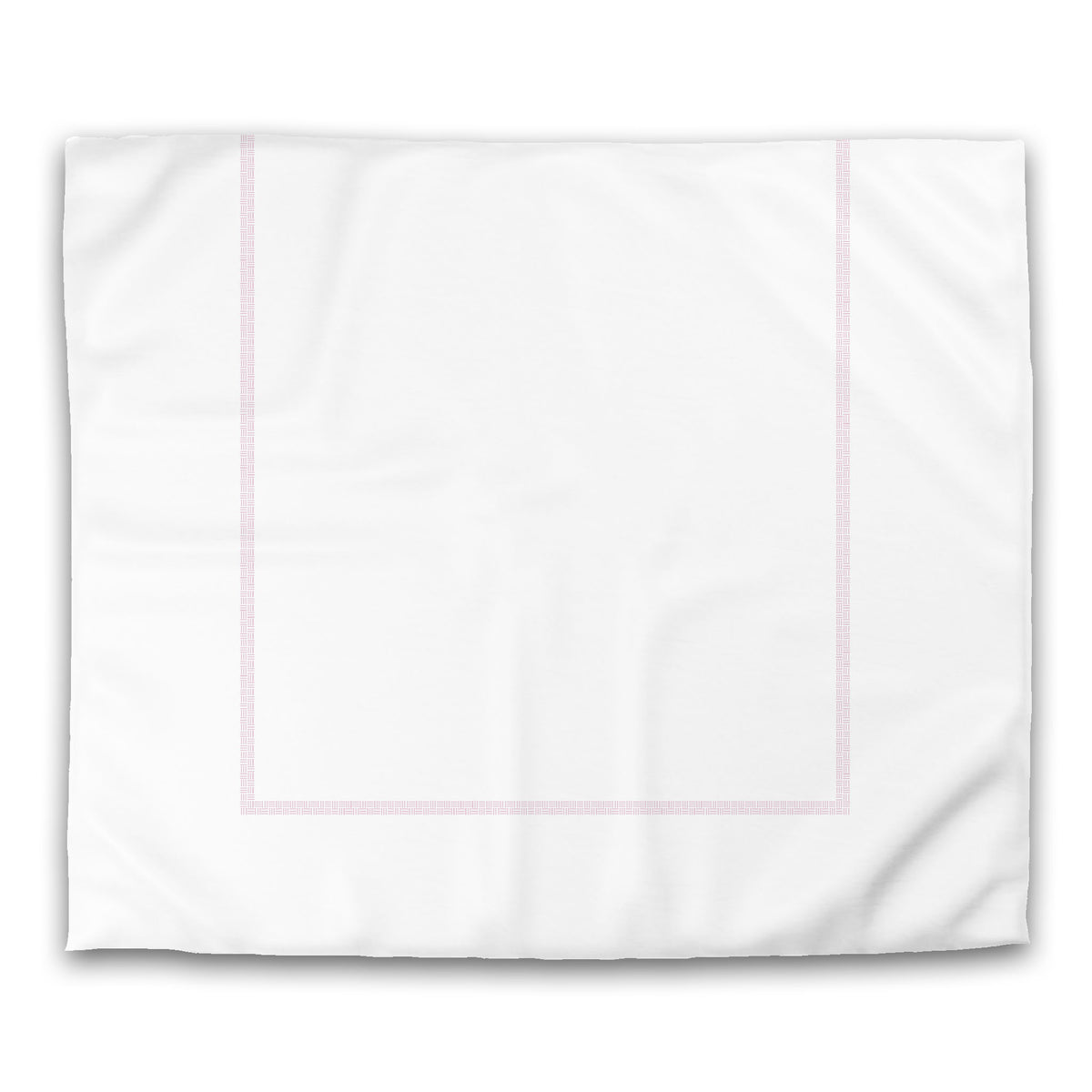 White Cotton Sateen Duvet Cover with Pink Wide Weave Frieze Print | King - 269 x 234 cm / 106 x 92 inches