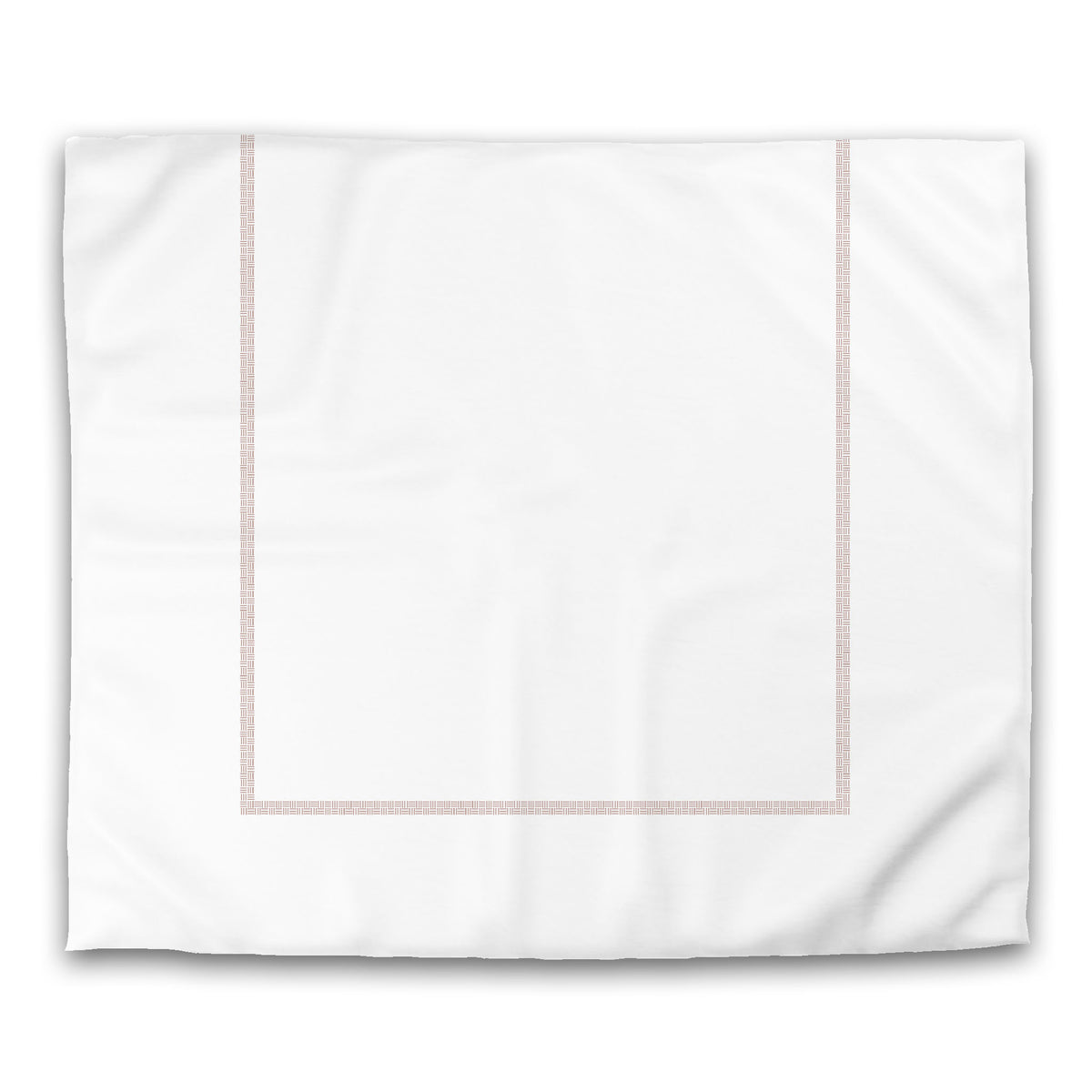 White Cotton Sateen Duvet Cover with Coral Wide Weave Frieze Print | King - 269 x 234 cm / 106 x 92 inches