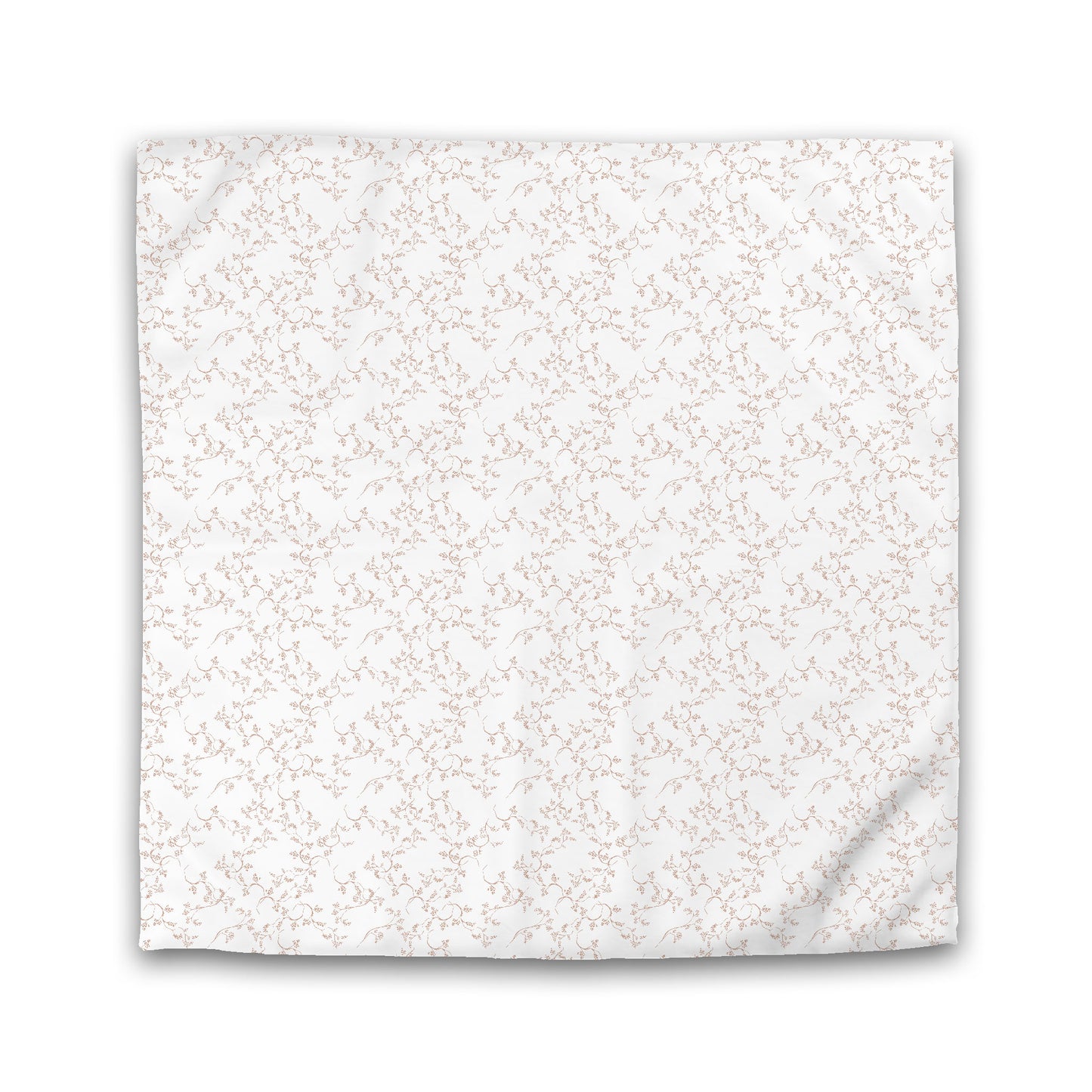 Off-white Cotton Sateen Duvet Cover, Salmon Hand-painted Vine Print | CSDU-1139-181