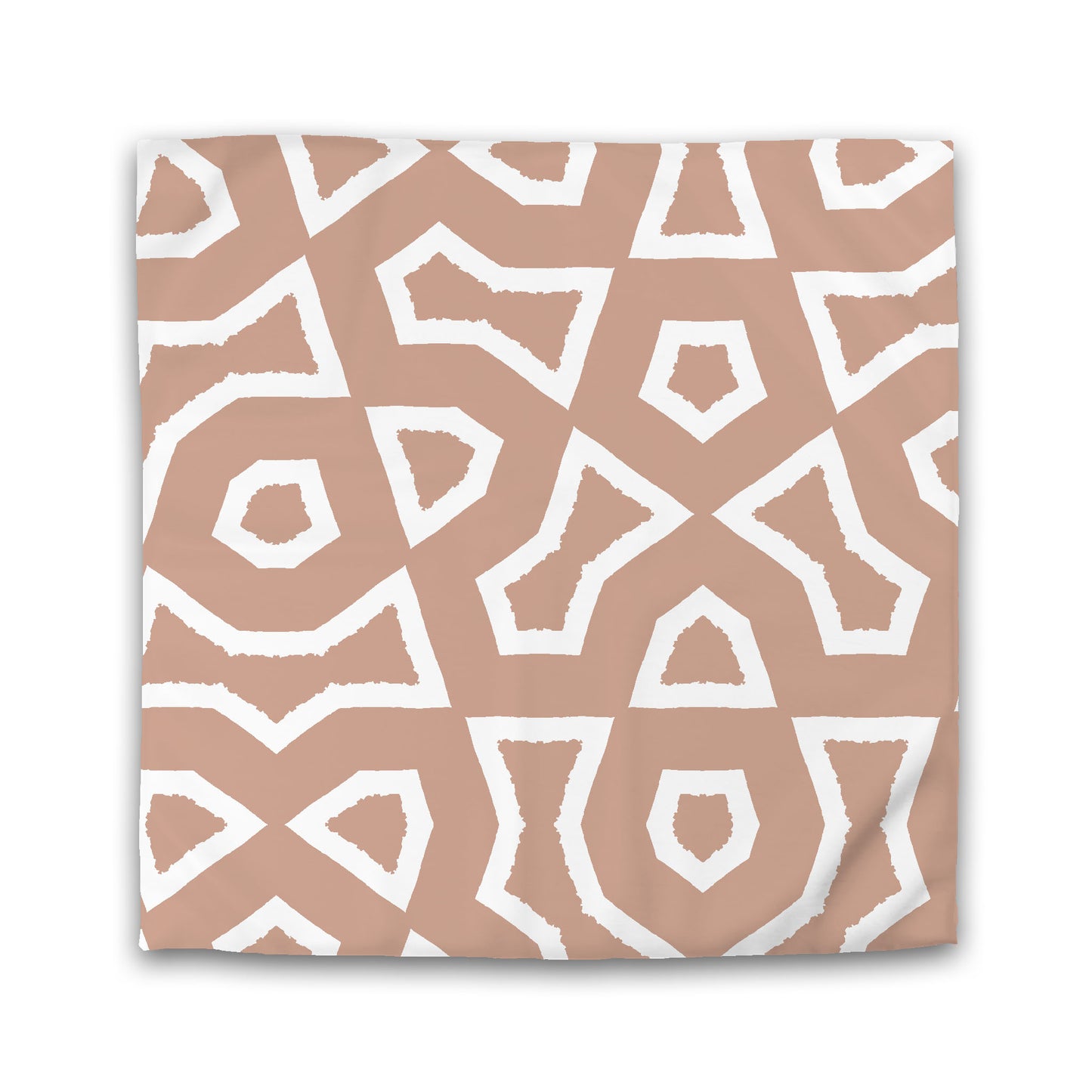Salmon Cotton Sateen Duvet Cover, Bold Off-white Graphic | CSDU-1139-392
