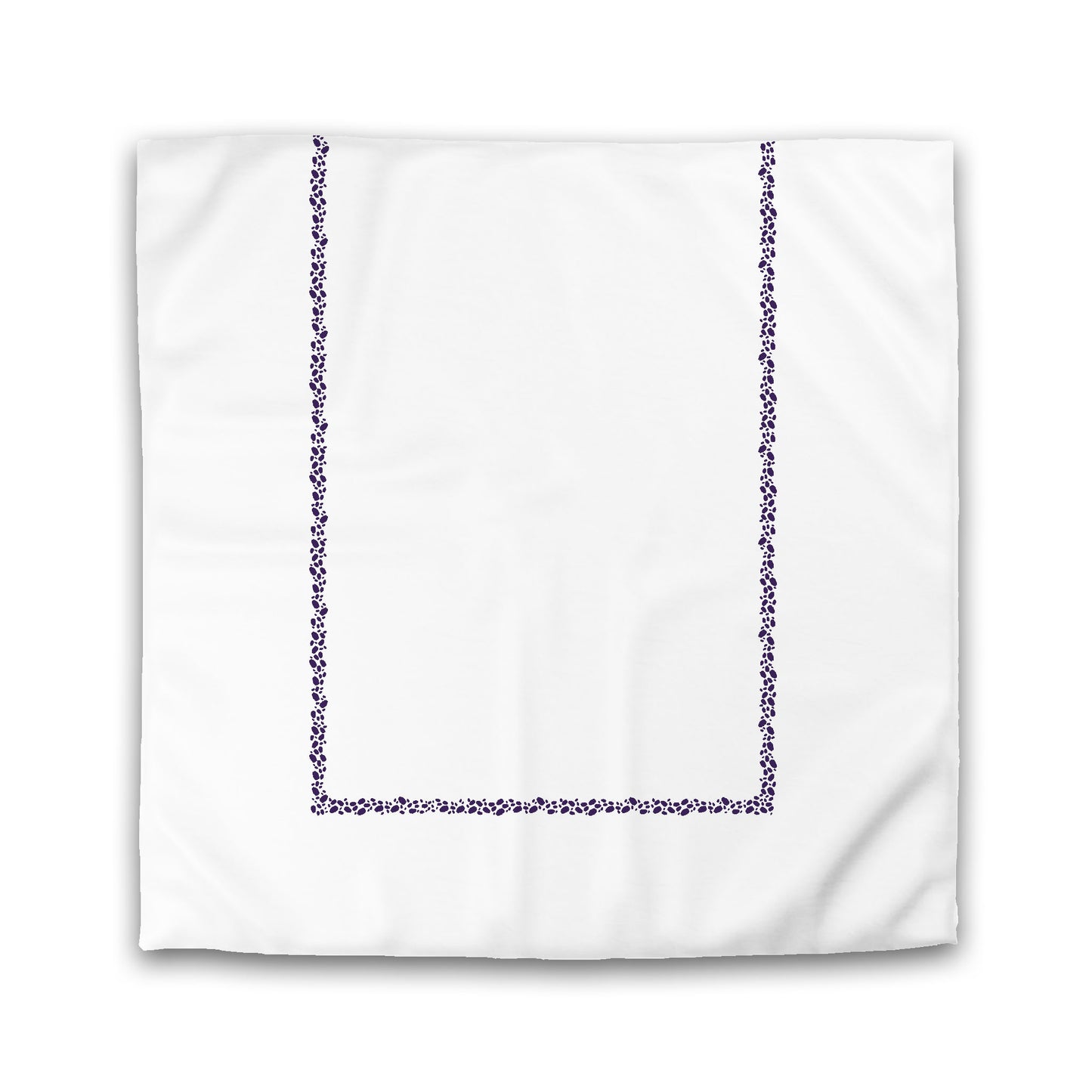 Off-white Cotton Sateen Duvet Cover, Purple Hand-painted Dab Motif Print, Classic Border | CSDU-1143-091