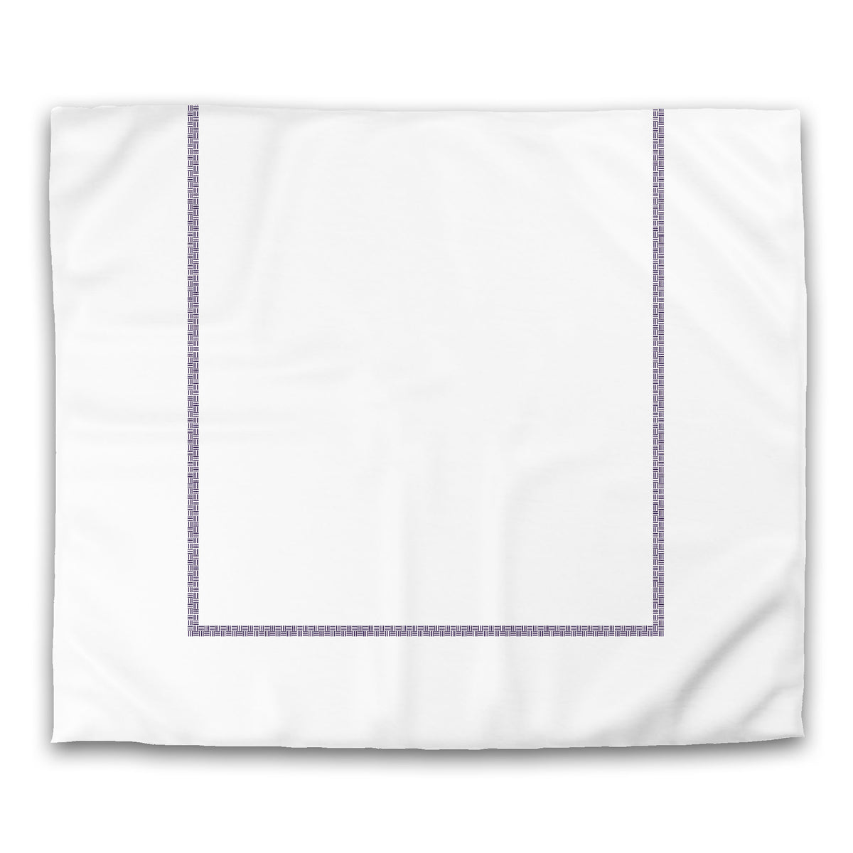 White Cotton Sateen Duvet Cover with Purple Wide Weave Frieze Print | King - 269 x 234 cm / 106 x 92 inches
