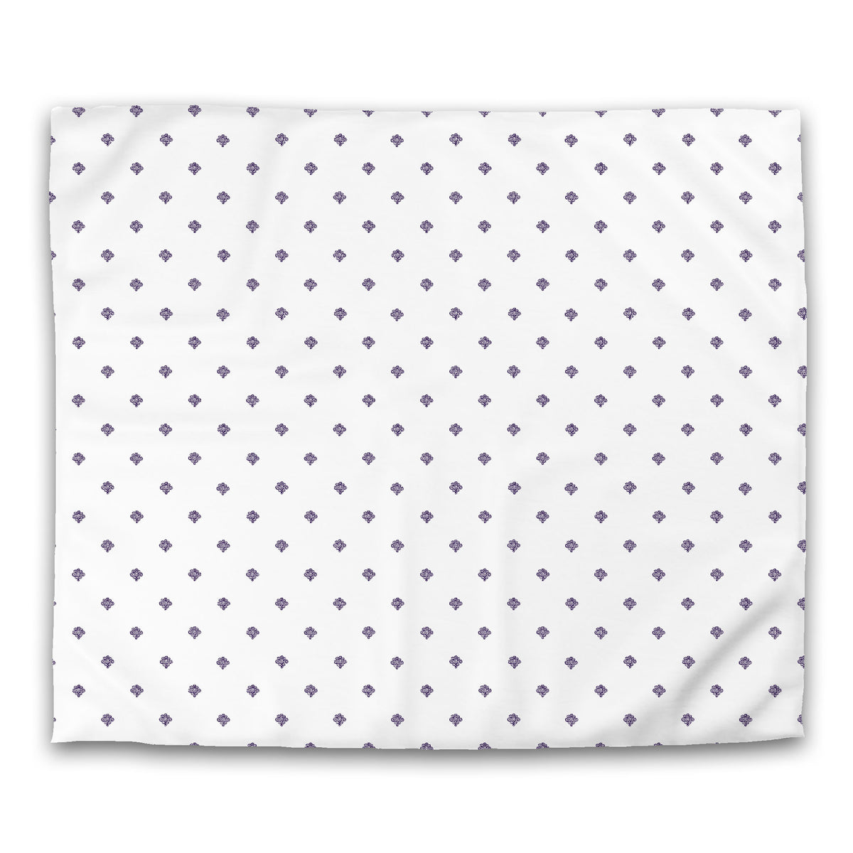 White Cotton Sateen Duvet Cover with Purple Swirl Print | King - 269 x 234 cm / 106 x 92 inches