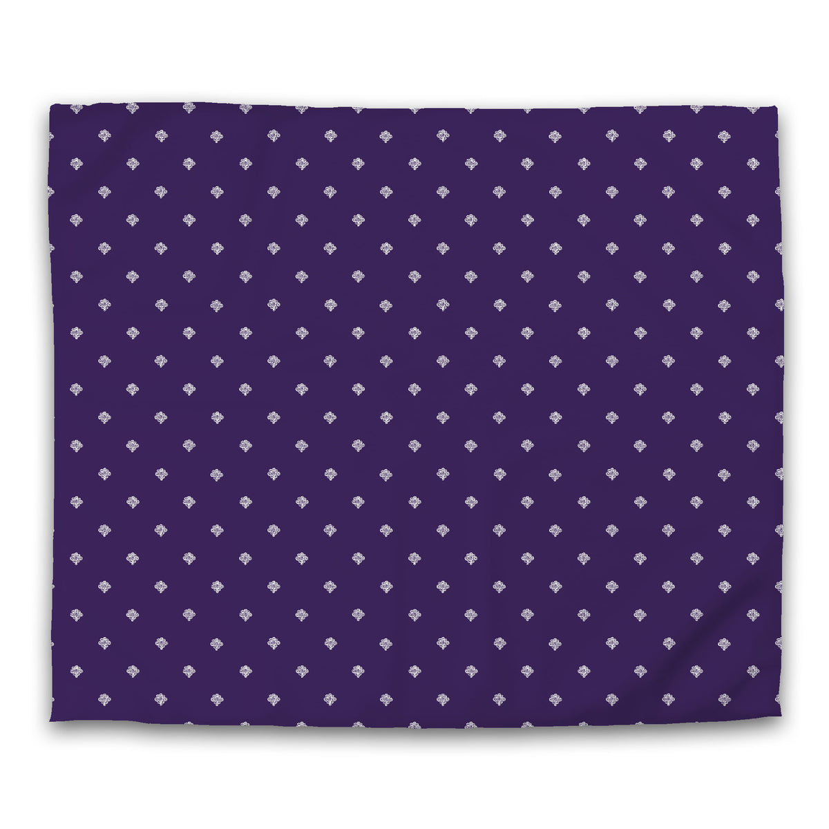 Purple Cotton Sateen Duvet Cover with White Swirl Print | King - 269 x 234 cm / 106 x 92 inches