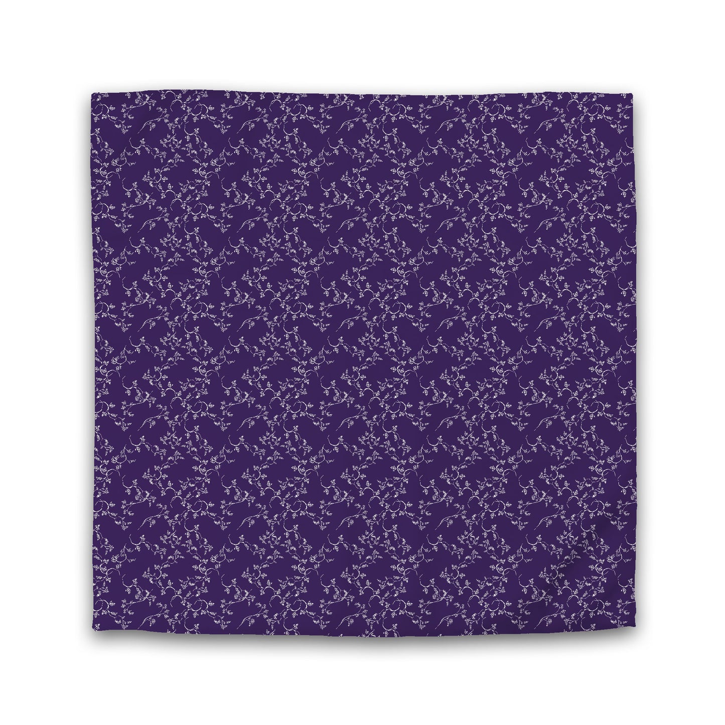 Purple Cotton Sateen Duvet Cover, Off-white Hand-painted Vine Print | CSDU-1143-182