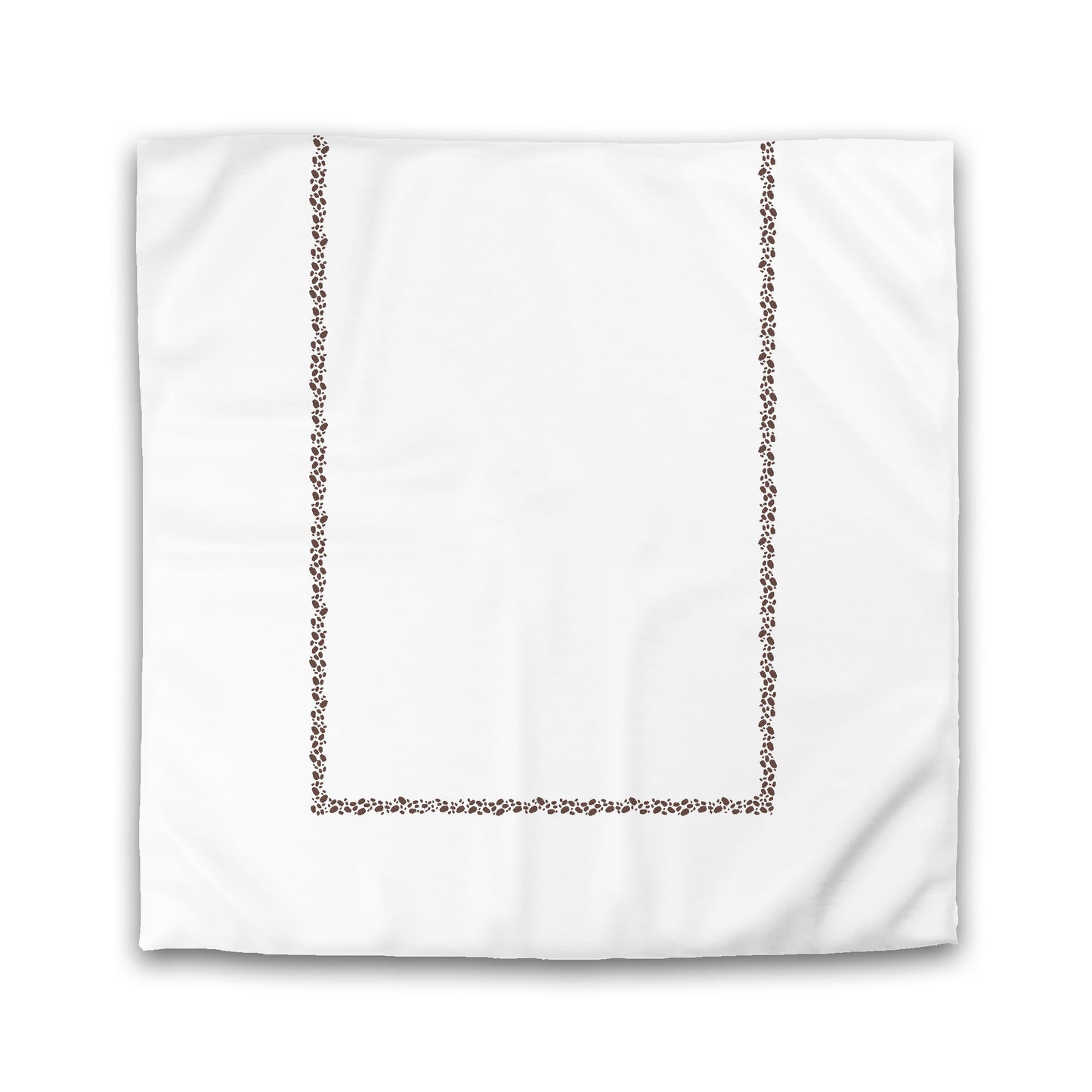 Off-white Cotton Sateen Duvet Cover, Brown Hand-painted Dab Motif Print, Classic Border | CSDU-1161-091