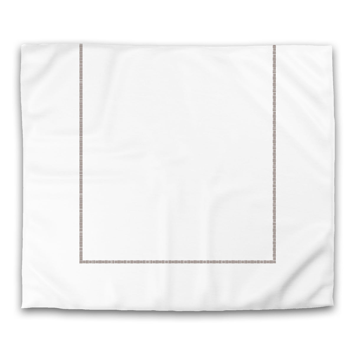White Cotton Sateen Duvet Cover with Brown Narrow Weave Frieze Print | King - 269 x 234 cm / 106 x 92 inches