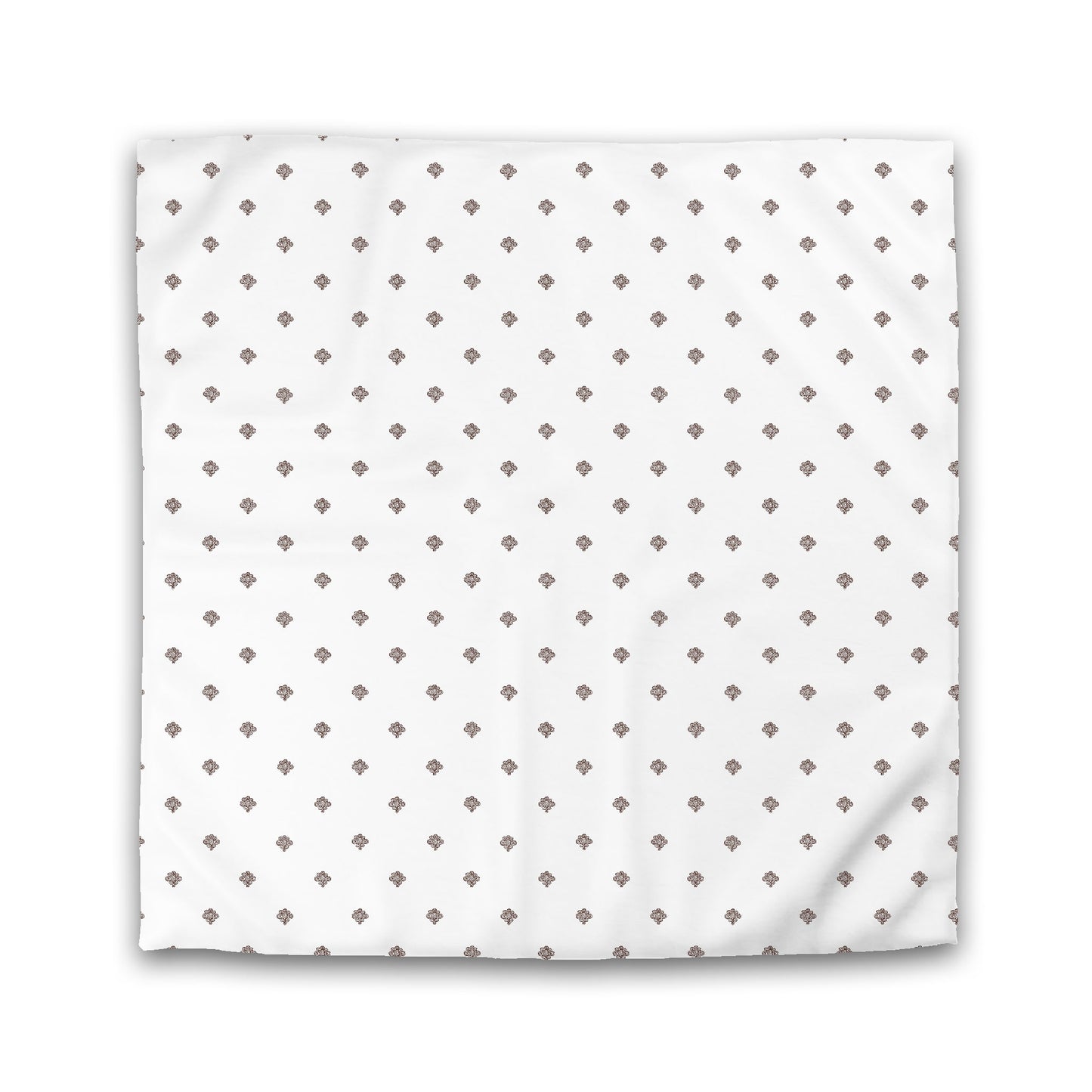 Off-white Cotton Sateen Duvet Cover, Brown Hand-painted Swizzle Motif Print | CSDU-1161-171