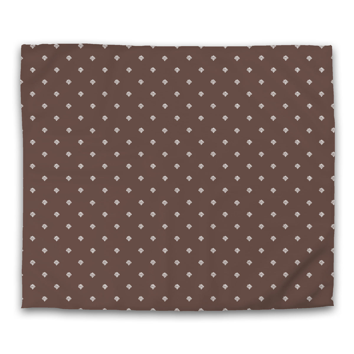 Brown Cotton Sateen Duvet Cover with White Swirl Print | King - 269 x 234 cm / 106 x 92 inches