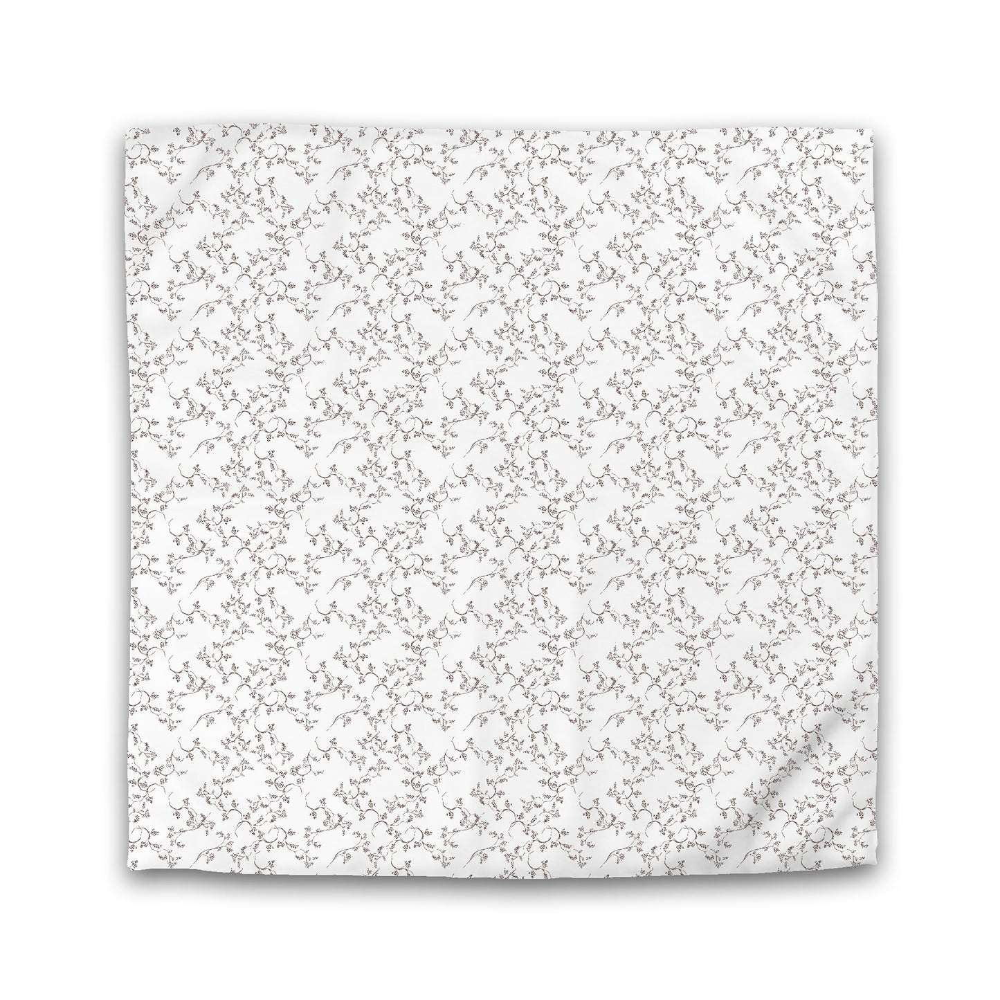 Off-white Cotton Sateen Duvet Cover, Brown Hand-painted Vine Print | CSDU-1161-181