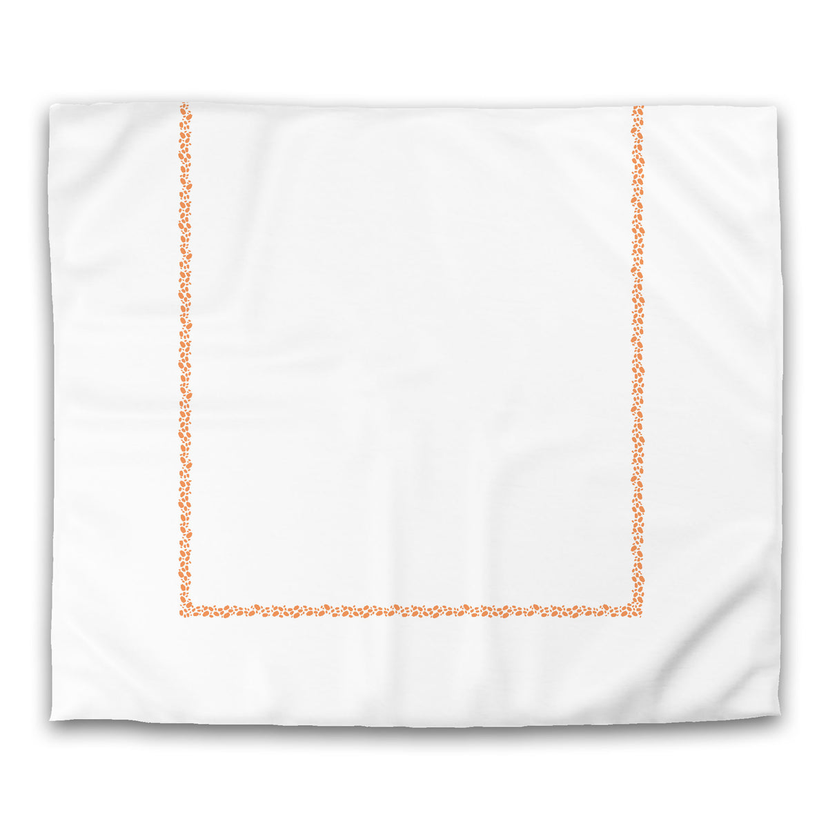 White Cotton Sateen Duvet Cover with Orange Paint Dabs Frieze Print | King - 269 x 234 cm / 106 x 92 inches