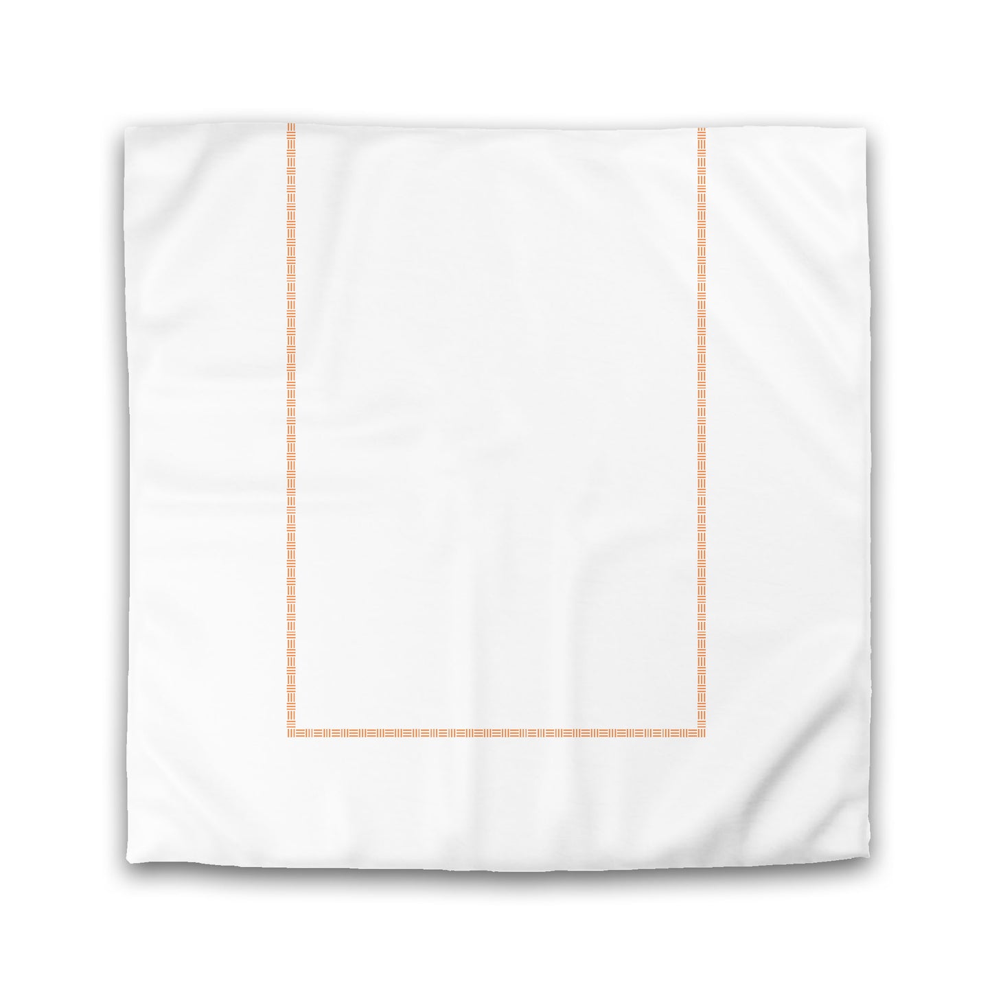 Off-white Cotton Sateen Duvet Cover, Orange Single Weave Motif Print, Classic Border | CSDU-1181-141