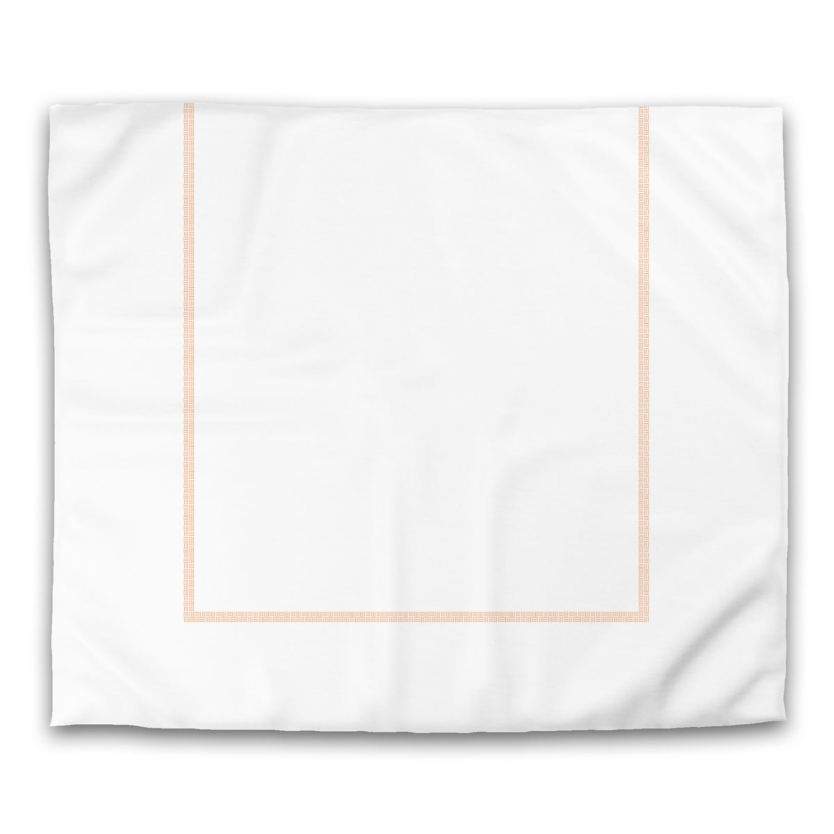 White Cotton Sateen Duvet Cover with Orange Wide Weave Frieze Print | King - 269 x 234 cm / 106 x 92 inches