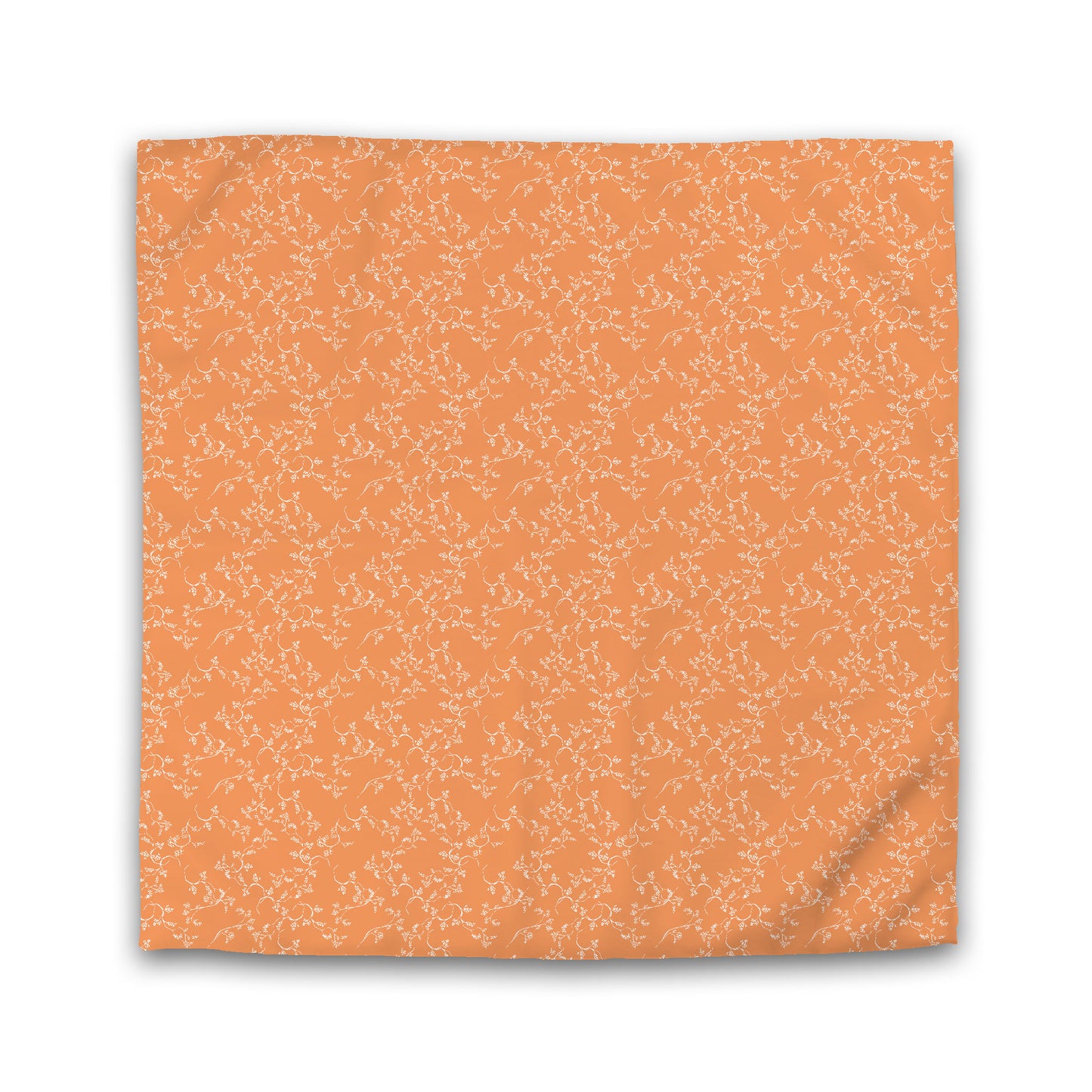 Orange Cotton Sateen Duvet Cover, Off-white Hand-painted Vine Print | CSDU-1181-182
