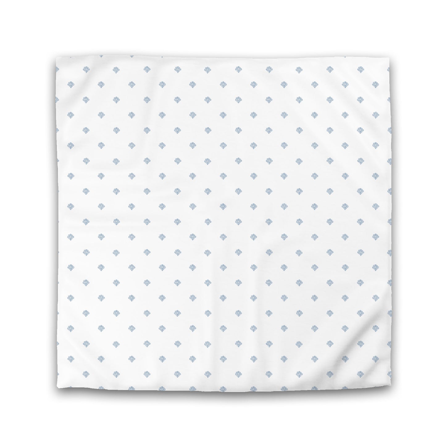 Off-white Cotton Sateen Duvet Cover, Blue Hand-painted Swizzle Motif Print | CSDU-1231-171