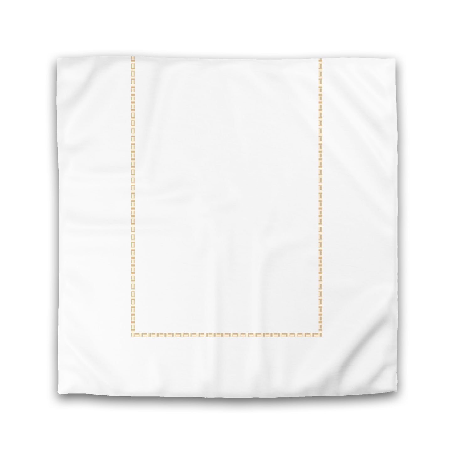 Off-white Cotton Sateen Duvet Cover, Pale Orange Single Weave Motif Print, Classic Border | CSDU-1232-141