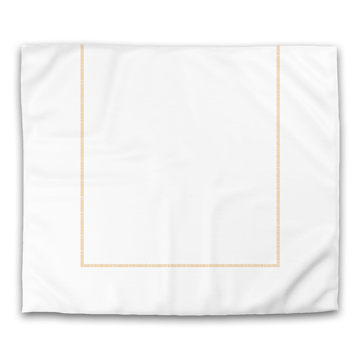White Cotton Sateen Duvet Cover with Pale Orange Narrow Weave Frieze Print | King - 269 x 234 cm / 106 x 92 inches