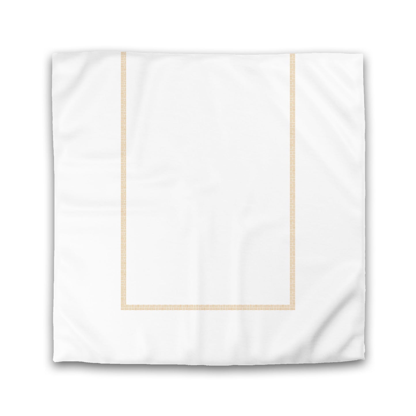 Off-white Cotton Sateen Duvet Cover, Pale Orange Double Weave Motif Print, Classic Border | CSDU-1232-143