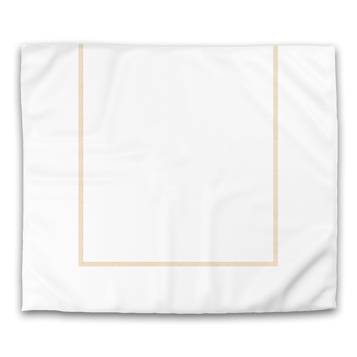 White Cotton Sateen Duvet Cover with Pale Orange Wide Weave Frieze Print | King - 269 x 234 cm / 106 x 92 inches