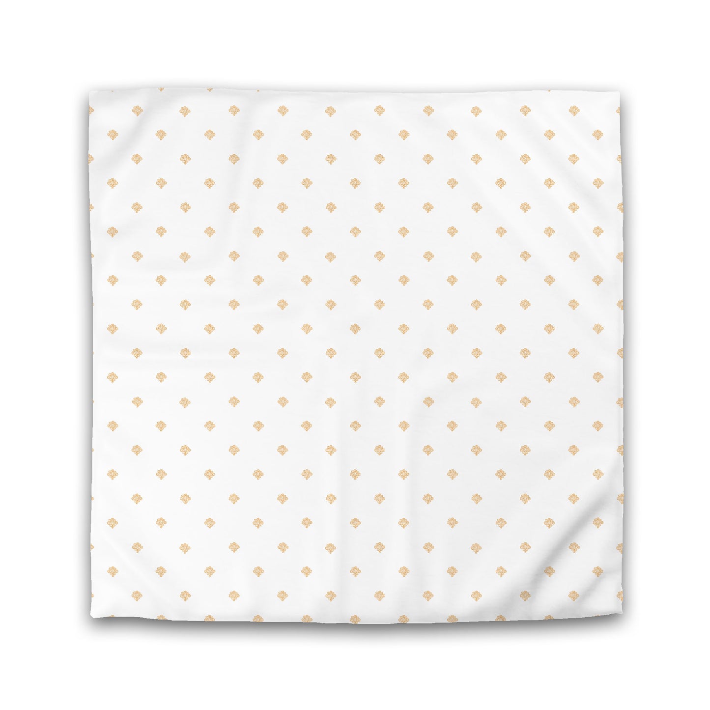 Off-white Cotton Sateen Duvet Cover, Pale Orange Hand-painted Swizzle Motif Print | CSDU-1232-171