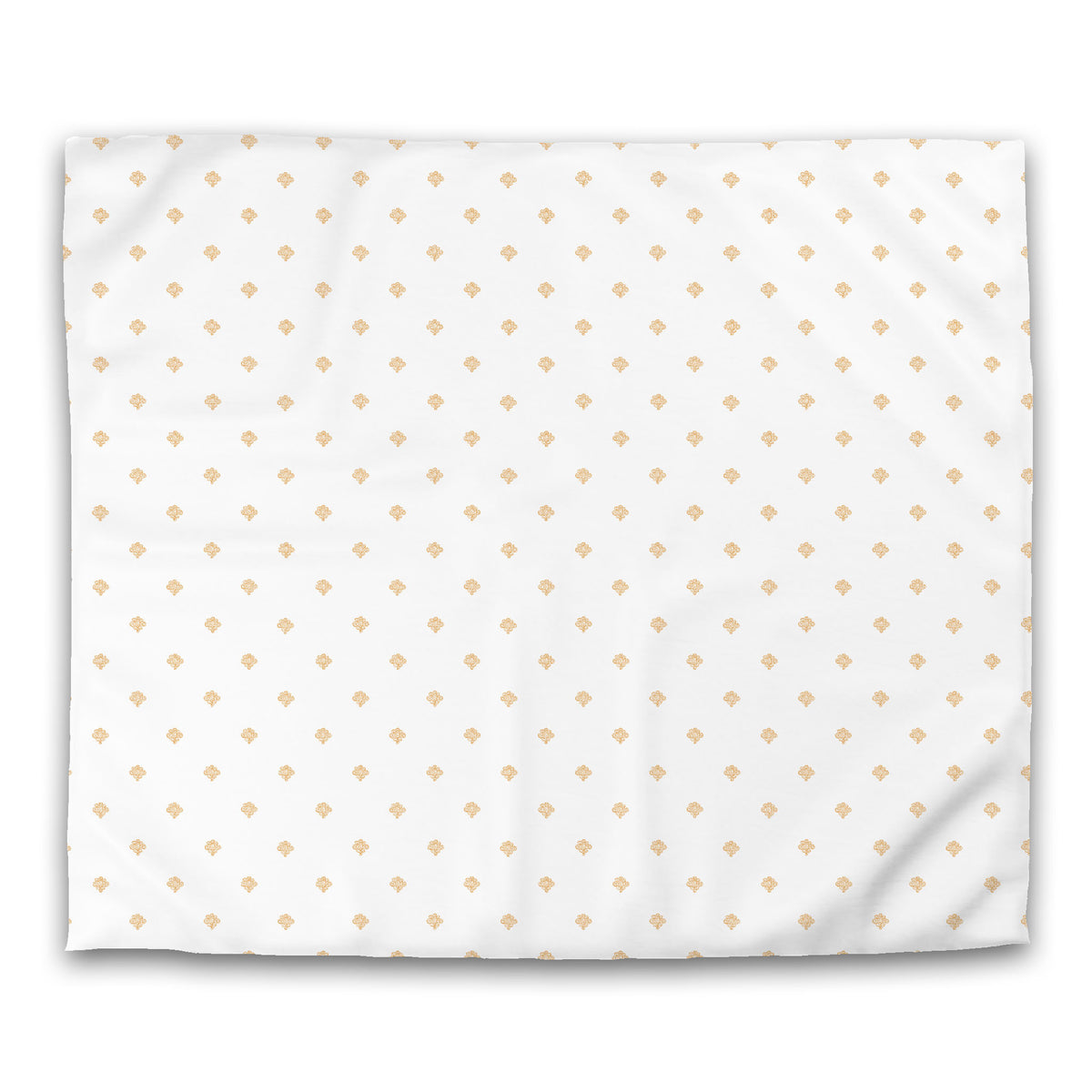 White Cotton Sateen Duvet Cover with Pale Orange Swirl Print | King - 269 x 234 cm / 106 x 92 inches