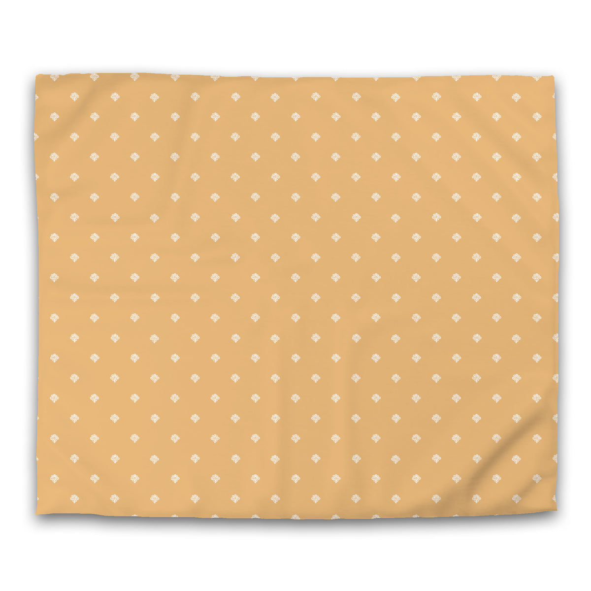 Pale Orange Cotton Sateen Duvet Cover with White Swirl Print | King - 269 x 234 cm / 106 x 92 inches