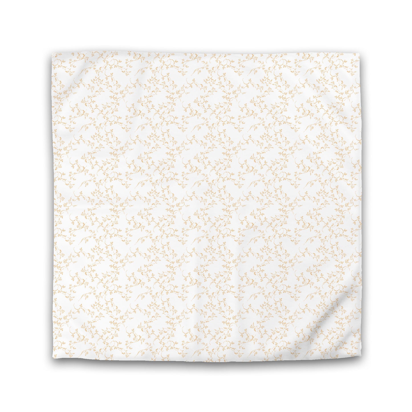 Off-white Cotton Sateen Duvet Cover, Pale Orange Hand-painted Vine Print | CSDU-1232-181