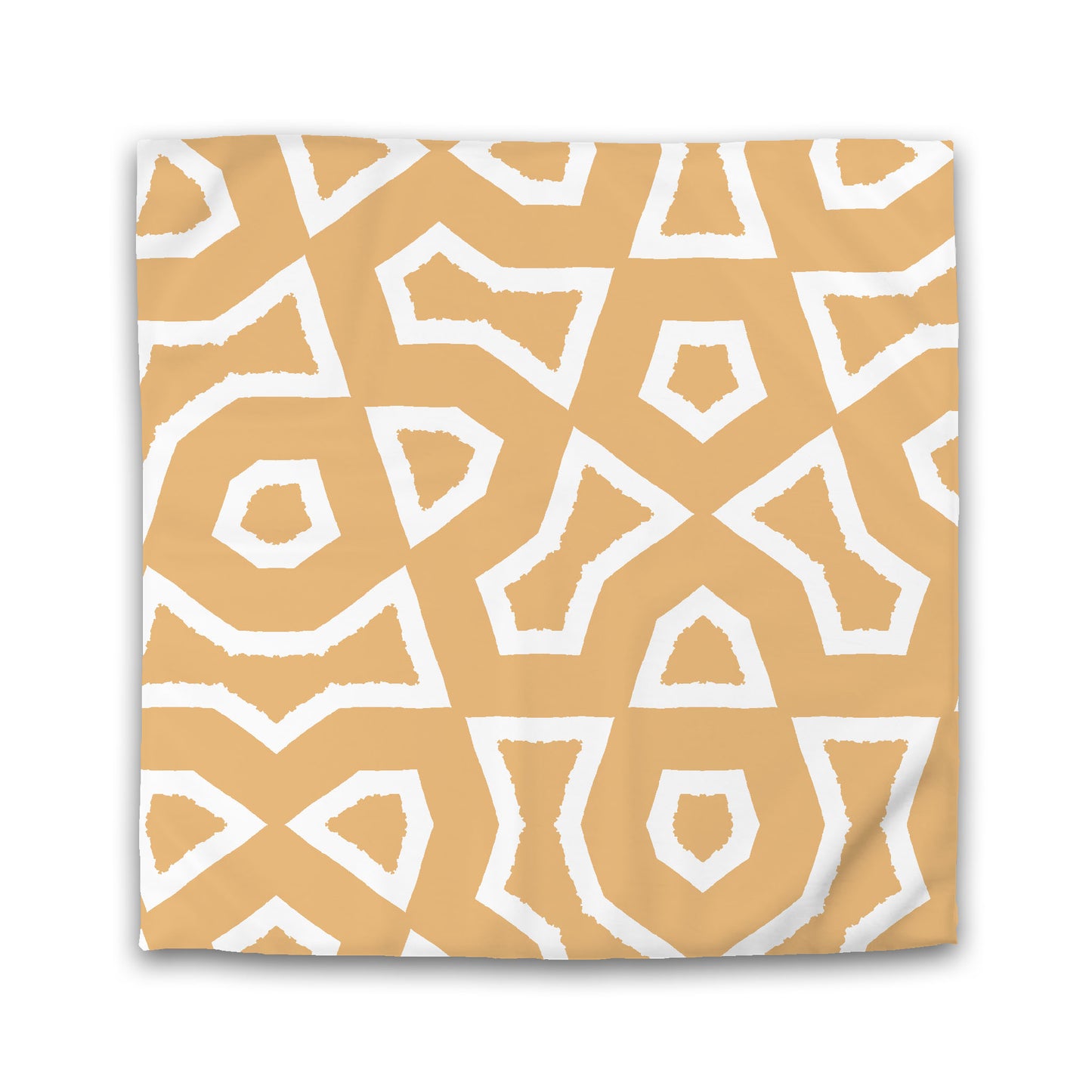 Pale Orange Cotton Sateen Duvet Cover, Bold Off-white Graphic | CSDU-1232-392