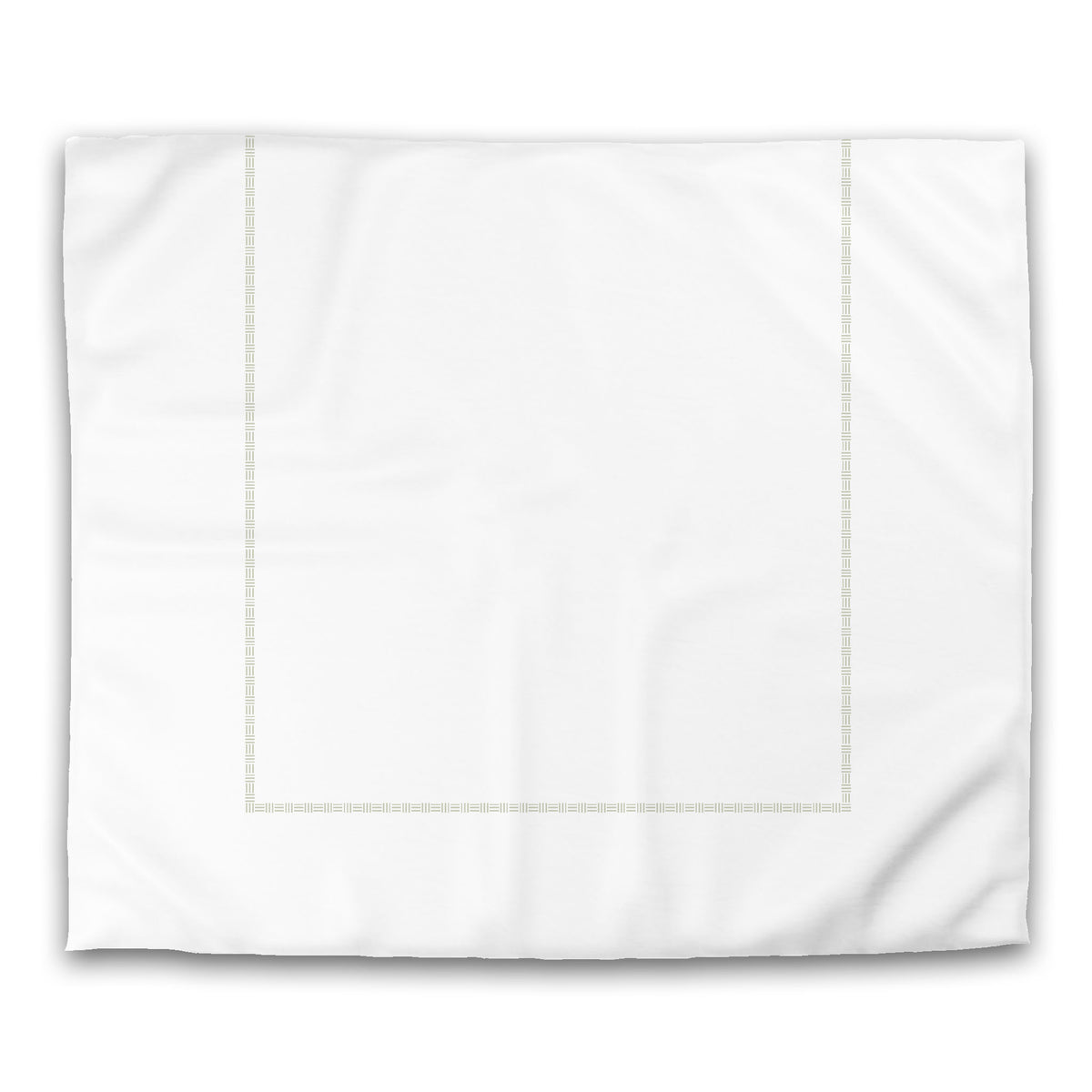White Cotton Sateen Duvet Cover with Pale Green Narrow Weave Frieze Print | King - 269 x 234 cm / 106 x 92 inches