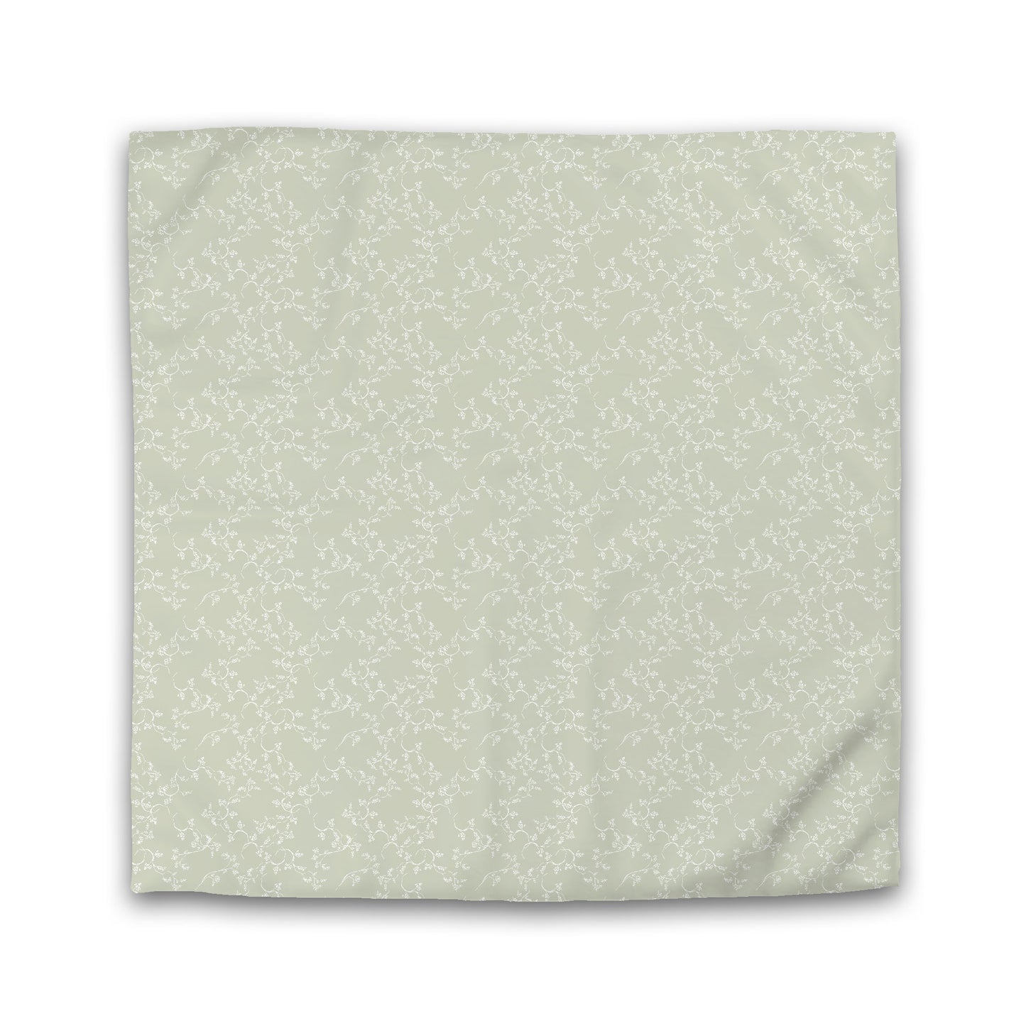 Pale Green Cotton Sateen Duvet Cover, Off-white Hand-painted Vine Print | CSDU-1241-182