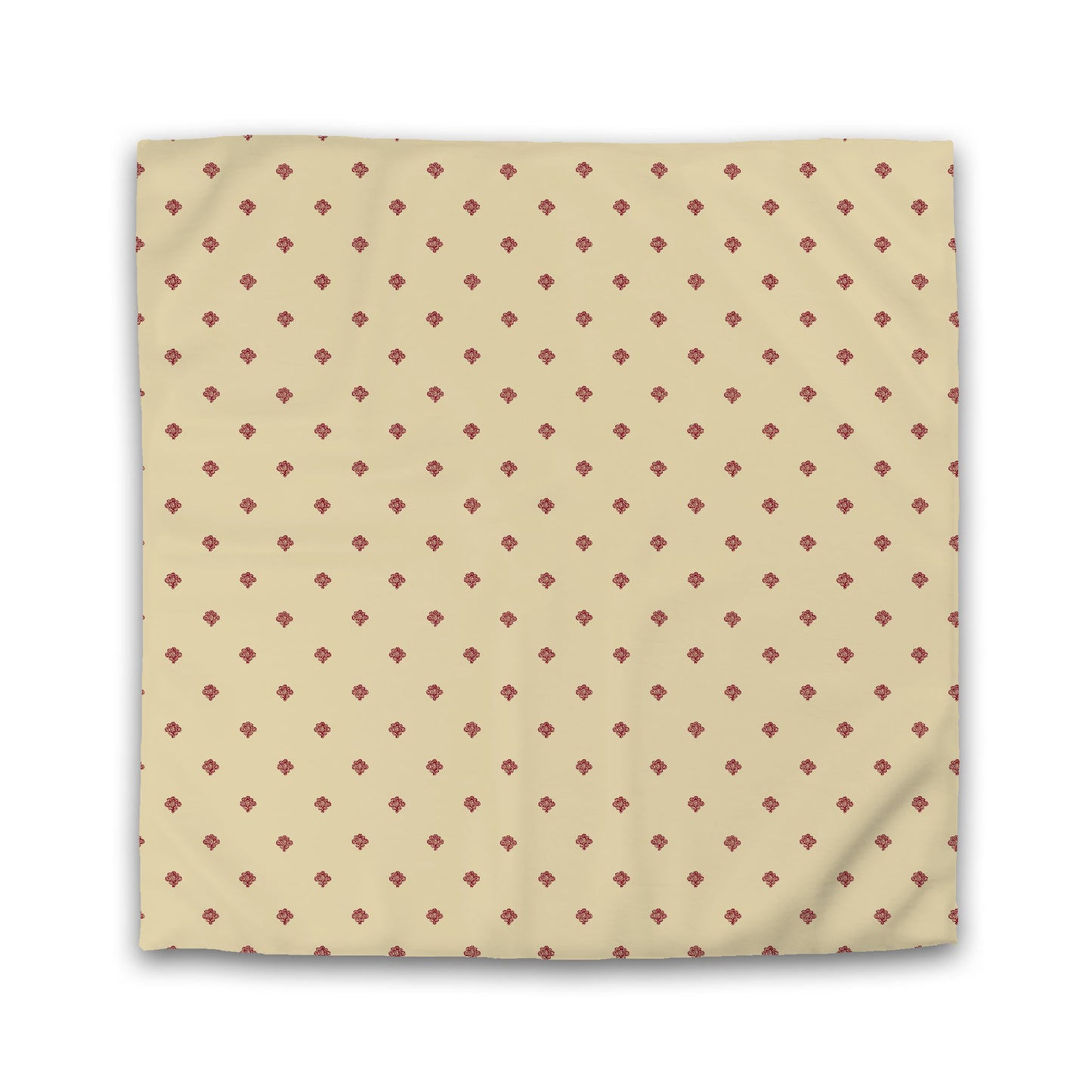 Tan Cotton Sateen Duvet Cover, Burgundy Red Hand-painted Swizzle Motif Print | CSDU-1284-171