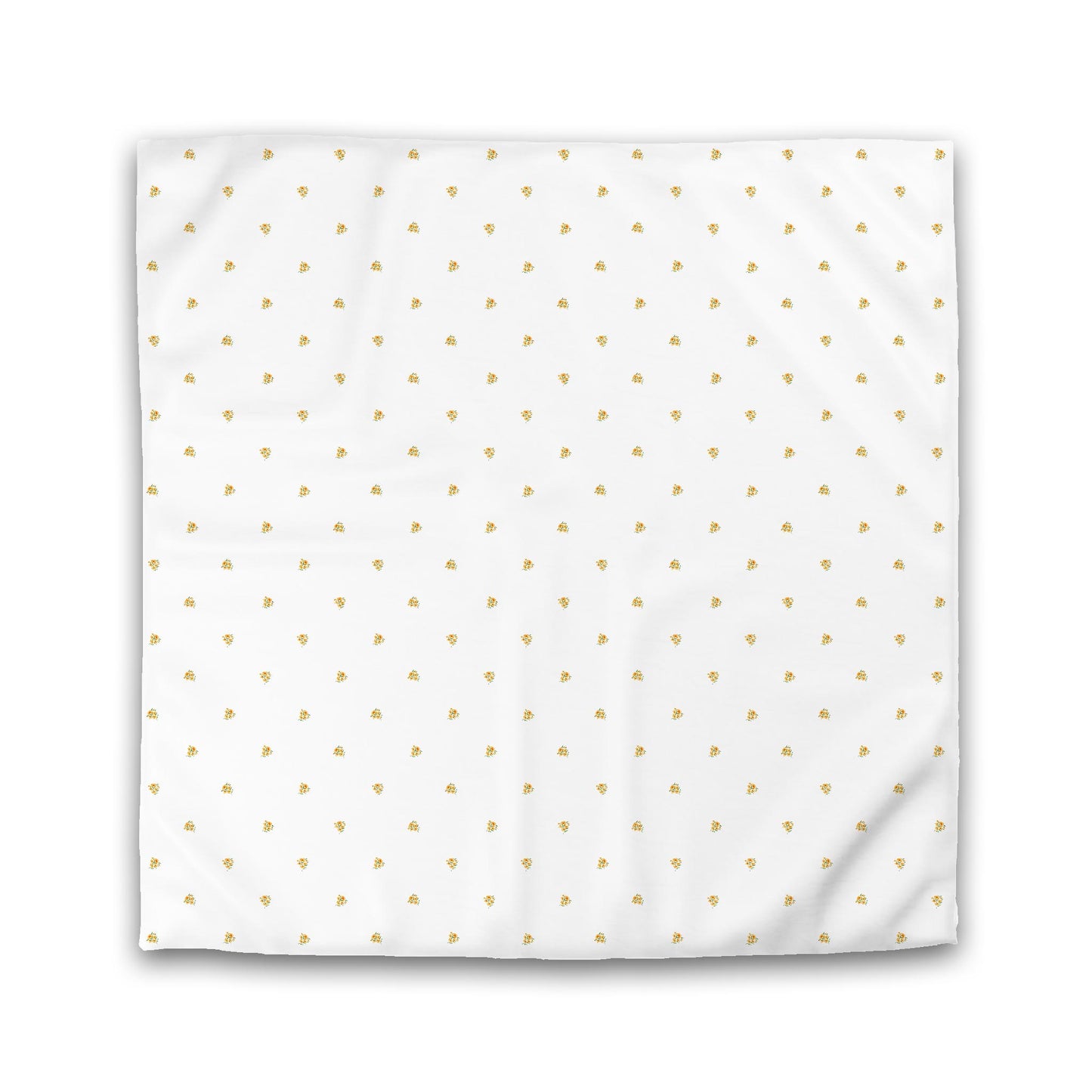 Off-White Cotton Sateen Duvet Cover, Small Yellow-Orange Floral Pattern | CSDU-1316