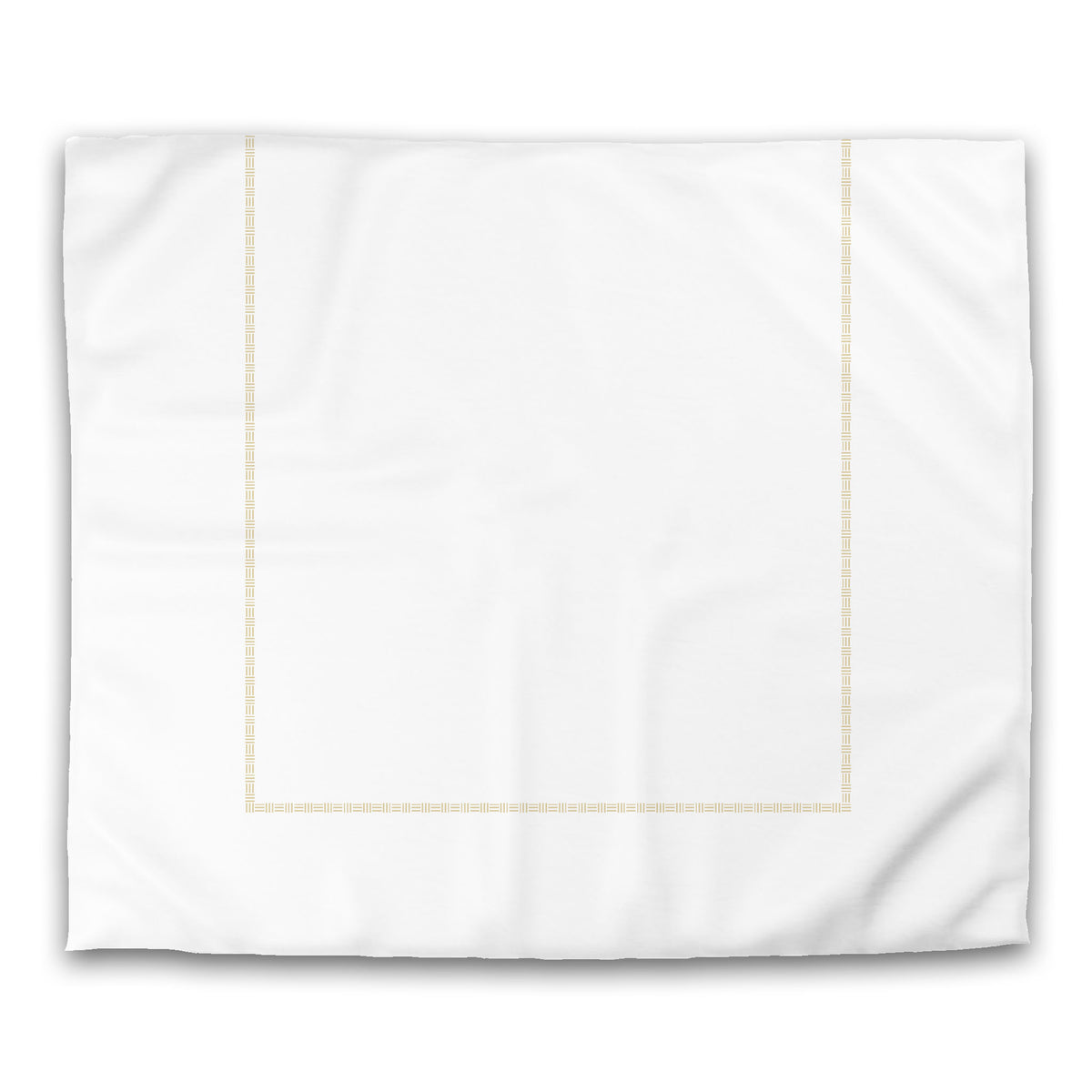 White Cotton Sateen Duvet Cover with Tan Narrow Weave Frieze Print | King - 269 x 234 cm / 106 x 92 inches