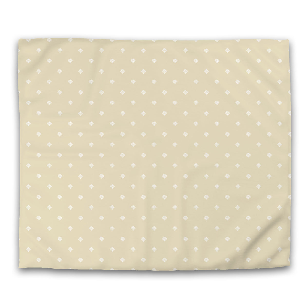 Tan Cotton Sateen Duvet Cover with White Swirl Print | King - 269 x 234 cm / 106 x 92 inches